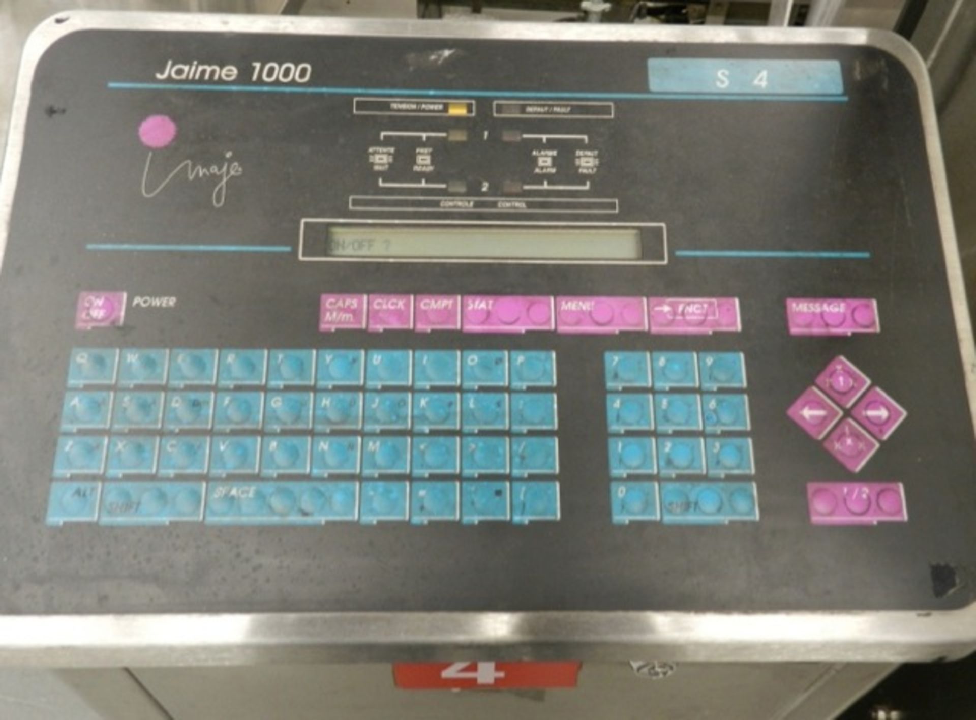 LOCATED IN BRAMPTON, ON, CANADA: Imaje Inkjet Coder Model Jamie 1000 S4, S/N 105395118212, 110V