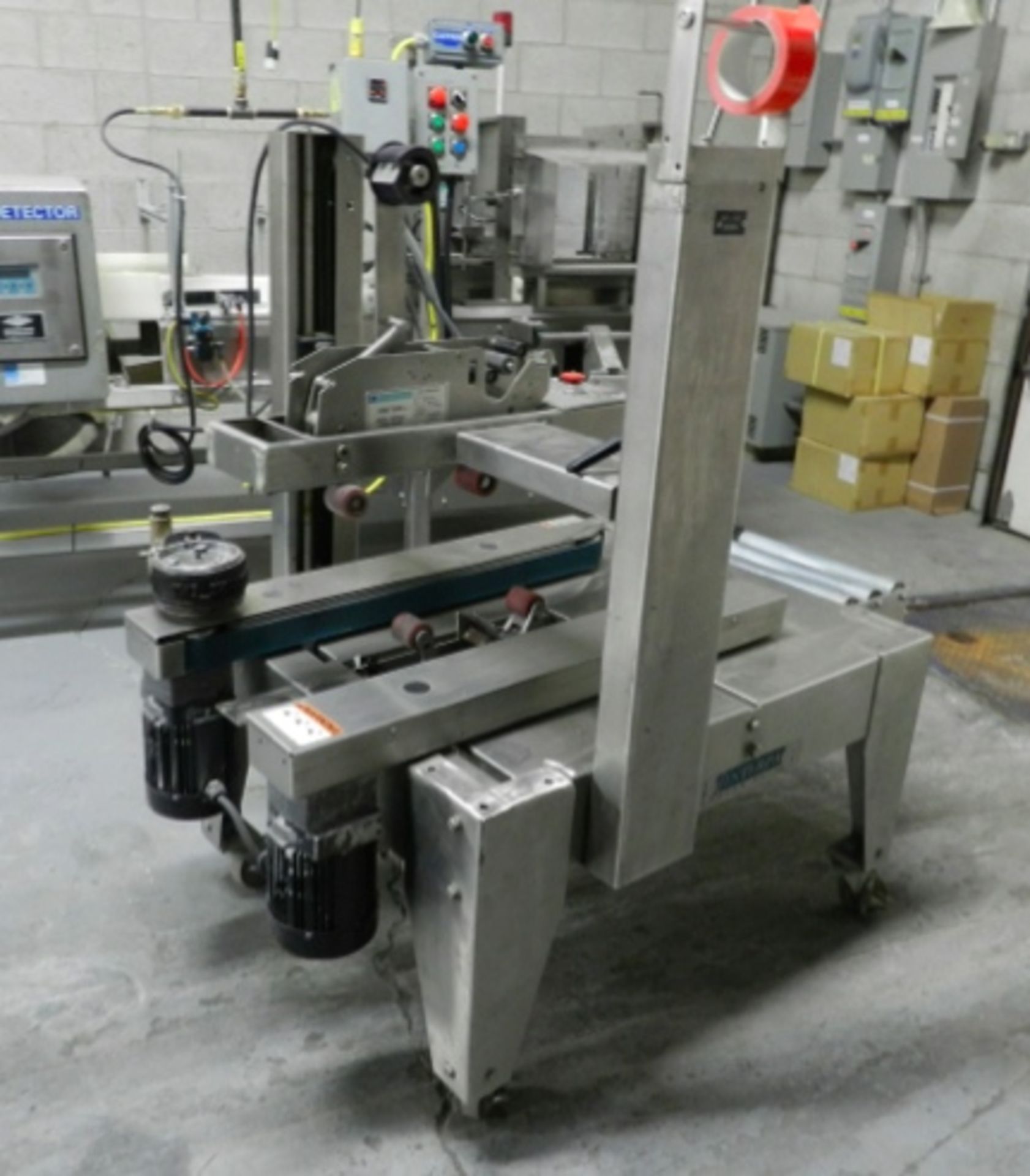 LOCATED IN BRAMPTON, ON, CANADA: InterPack Top & Bottom Stainless Steel Adjustable Case Sealer, S/