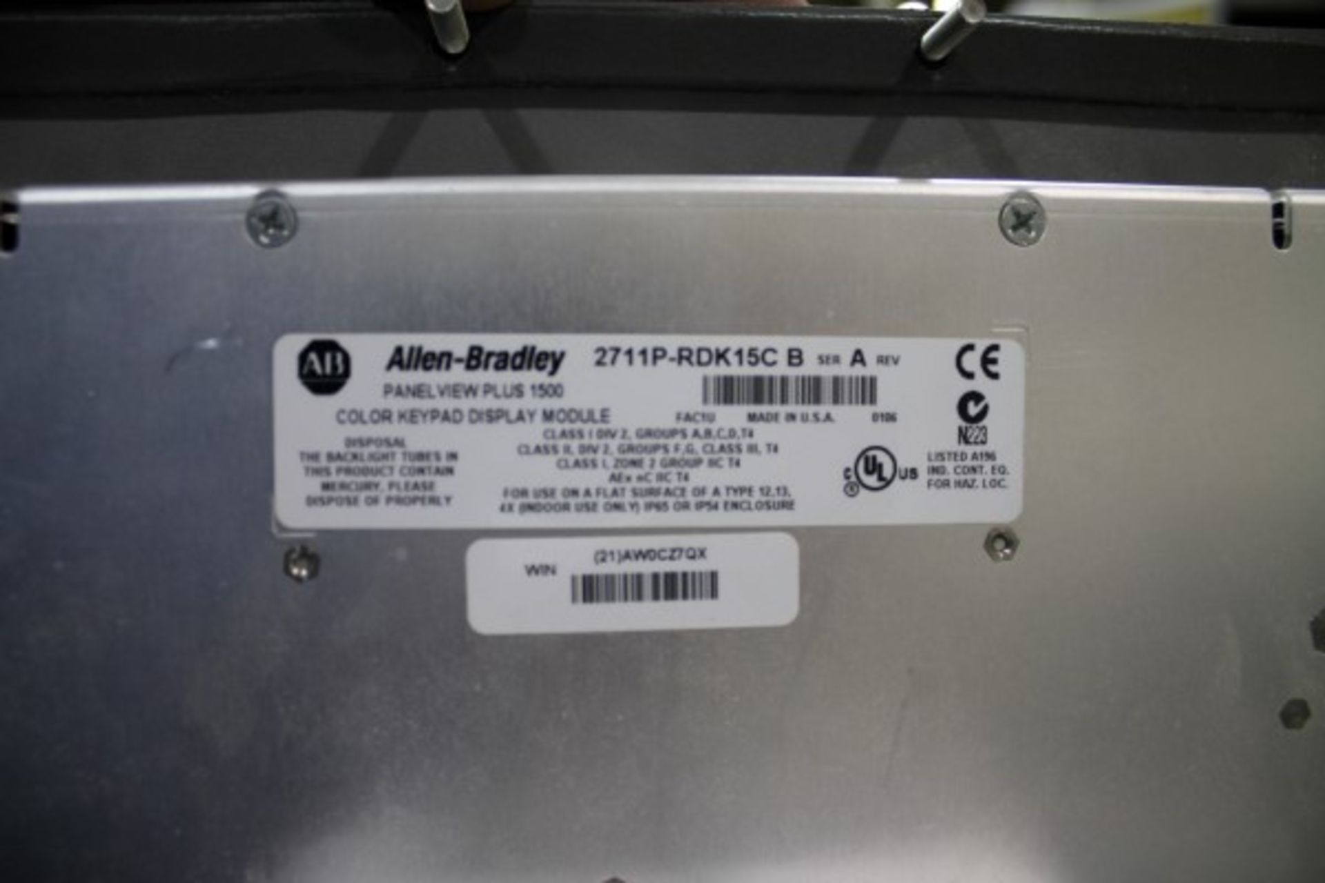 Allen-Bradley Panel View Plus 1500 Display Module - Image 2 of 2