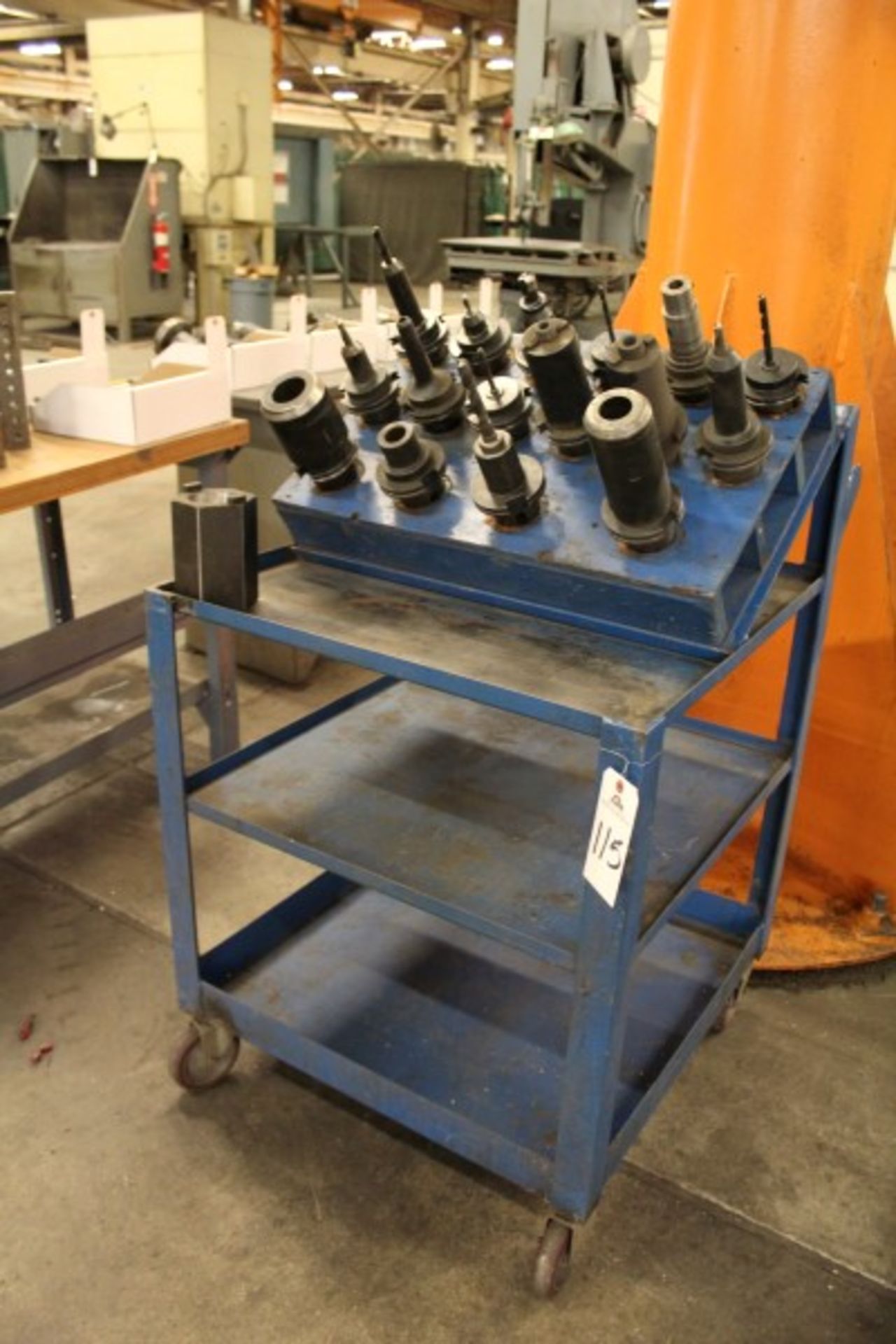 Tooling Cart, W/ (16) Cat 50 Tool Holders & Tool Setter