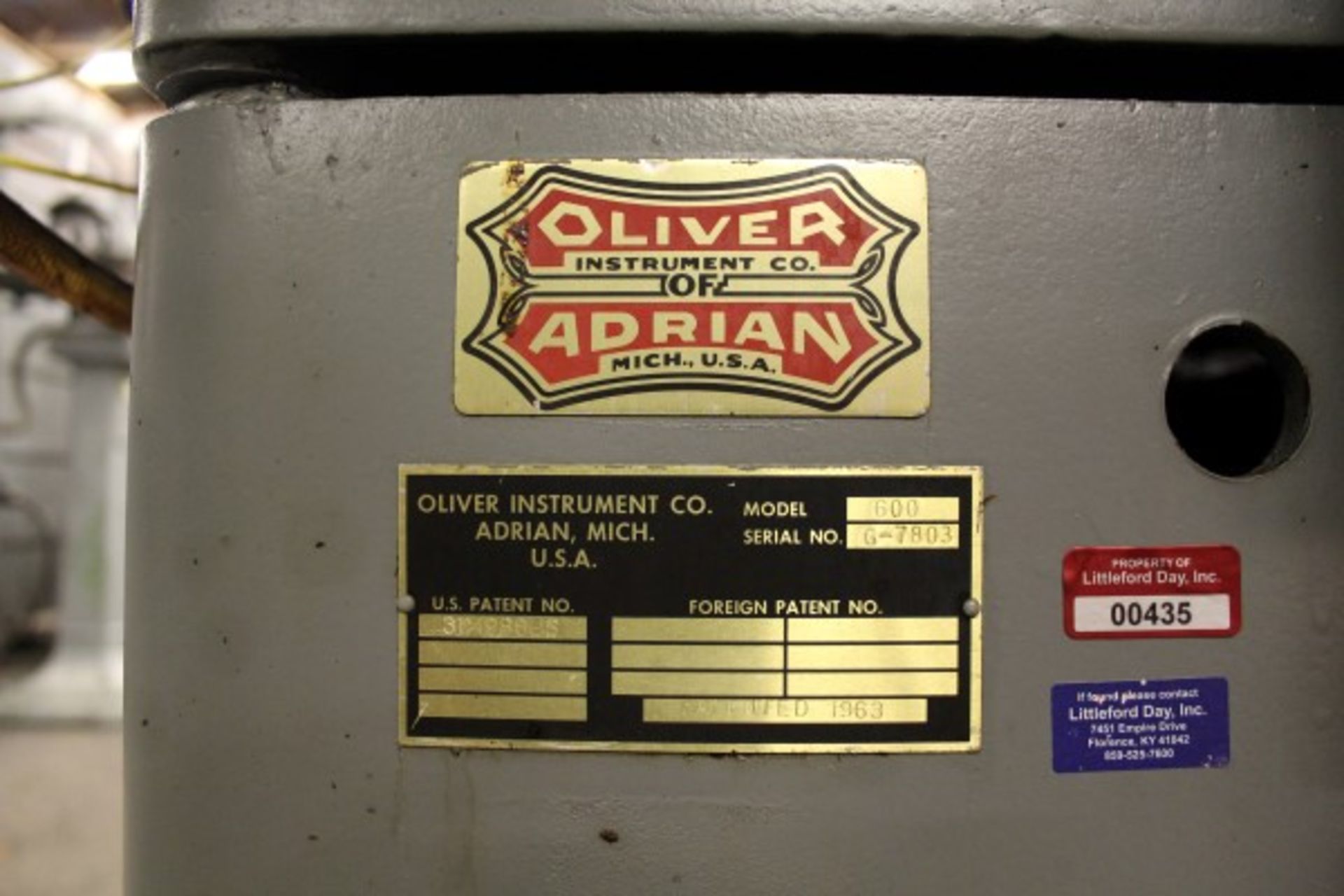 Oliver Drill Grinder, M# 600, S/N G-7803 - Image 2 of 2