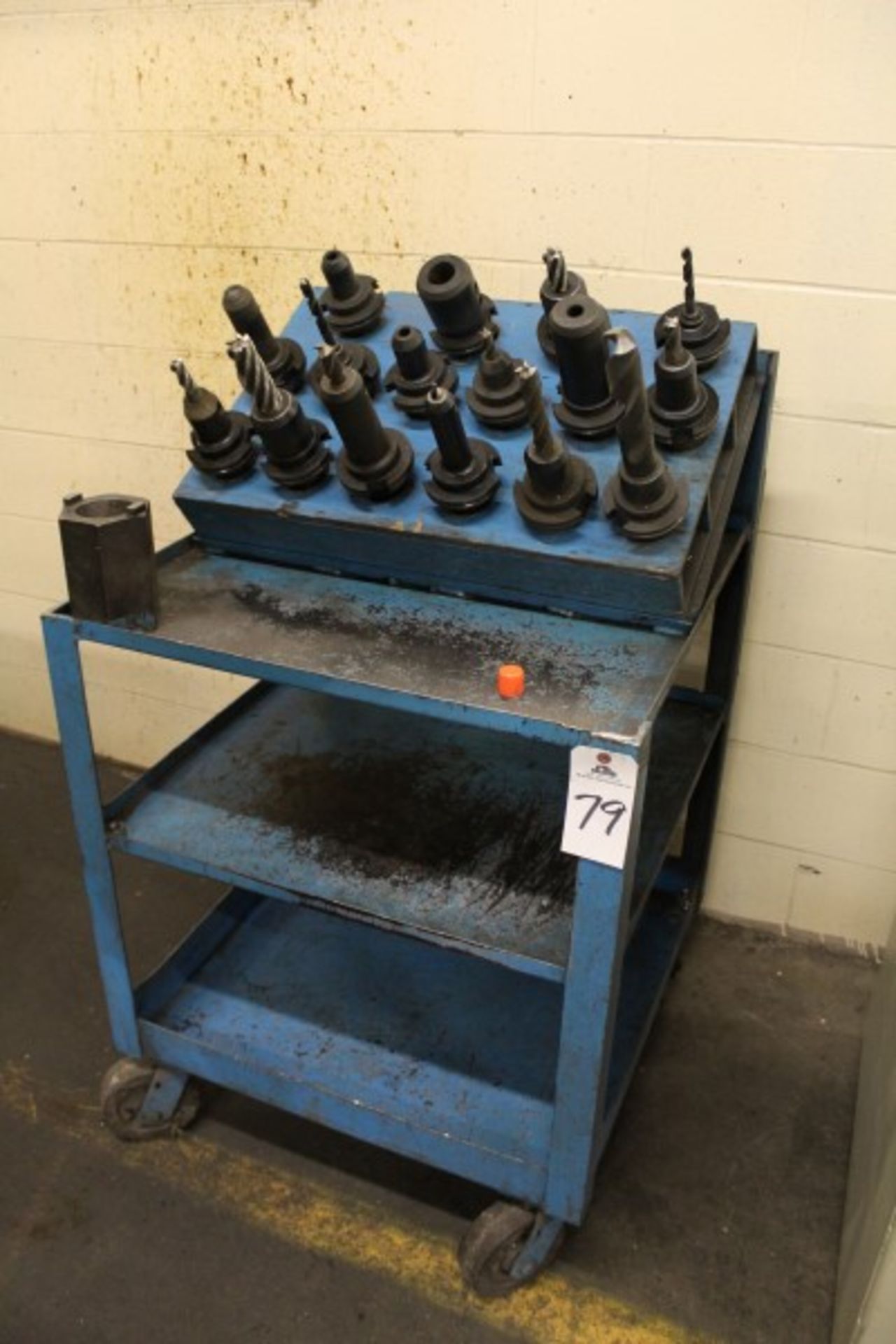 Tooling Cart, W/ (16) Cat 50 Tool Holders & Tool Setter