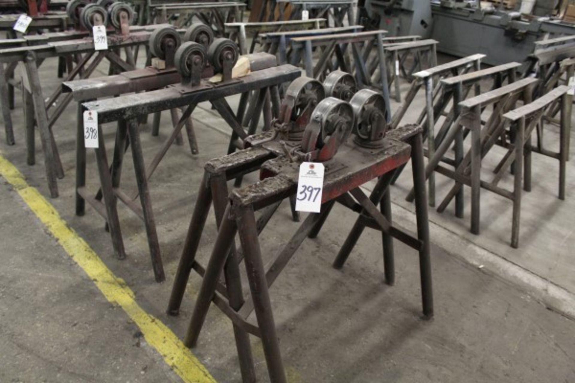 Lot of (2) Sawhorses, W/ Rollers