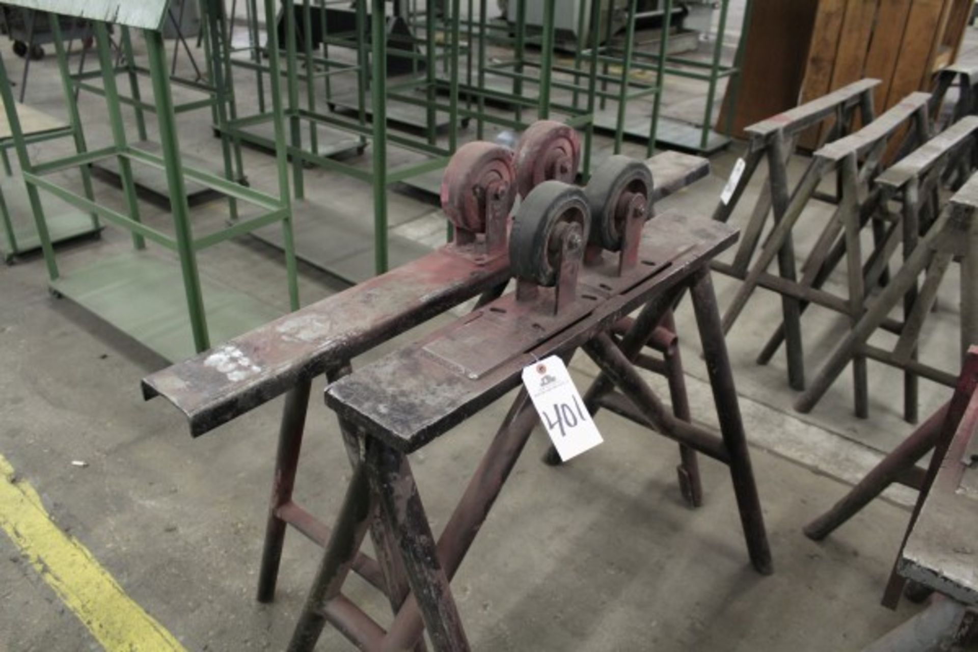 Lot of (2) Sawhorses, W/ Rollers