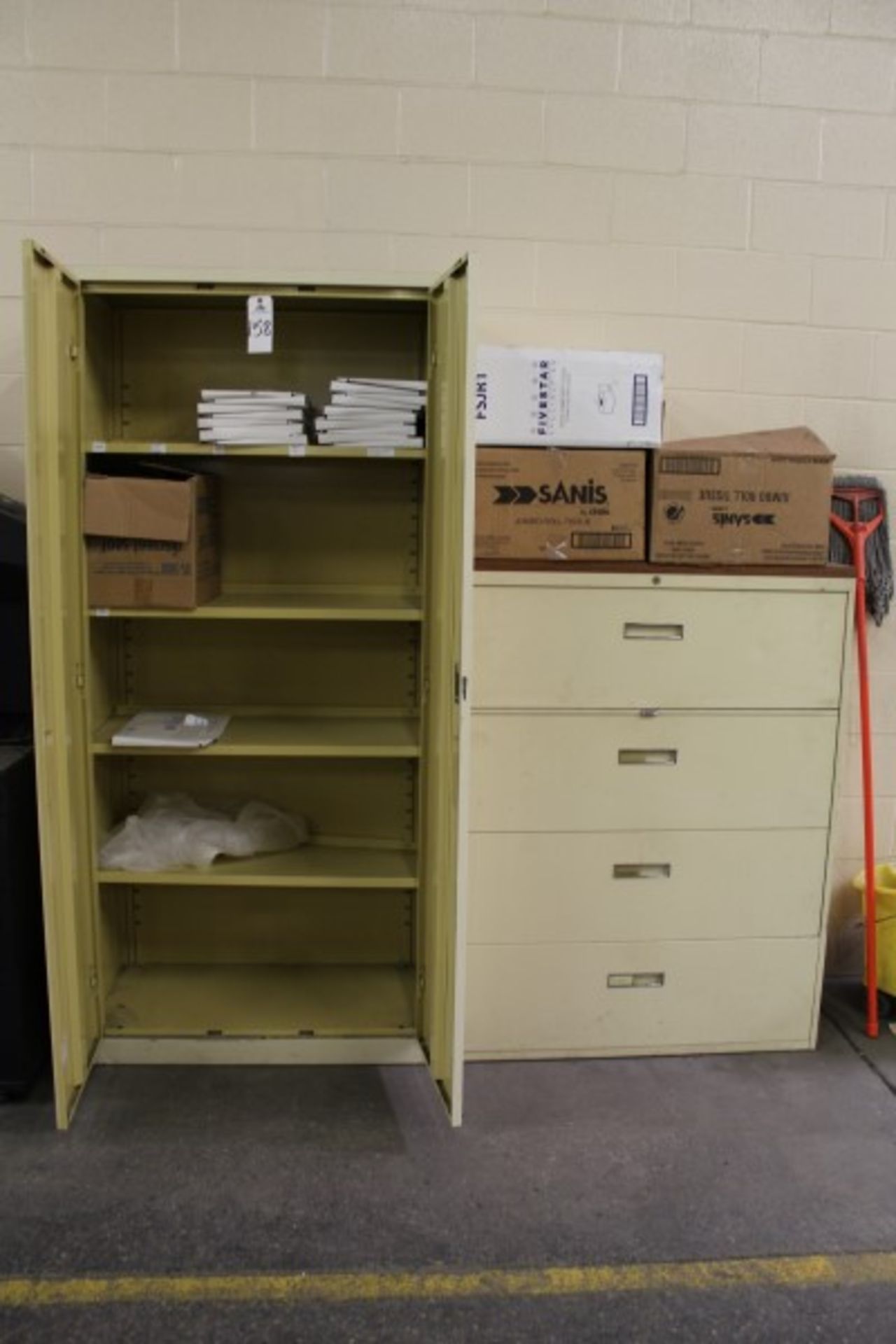 Lot of (2) Storage Cabinets, W/ Contents