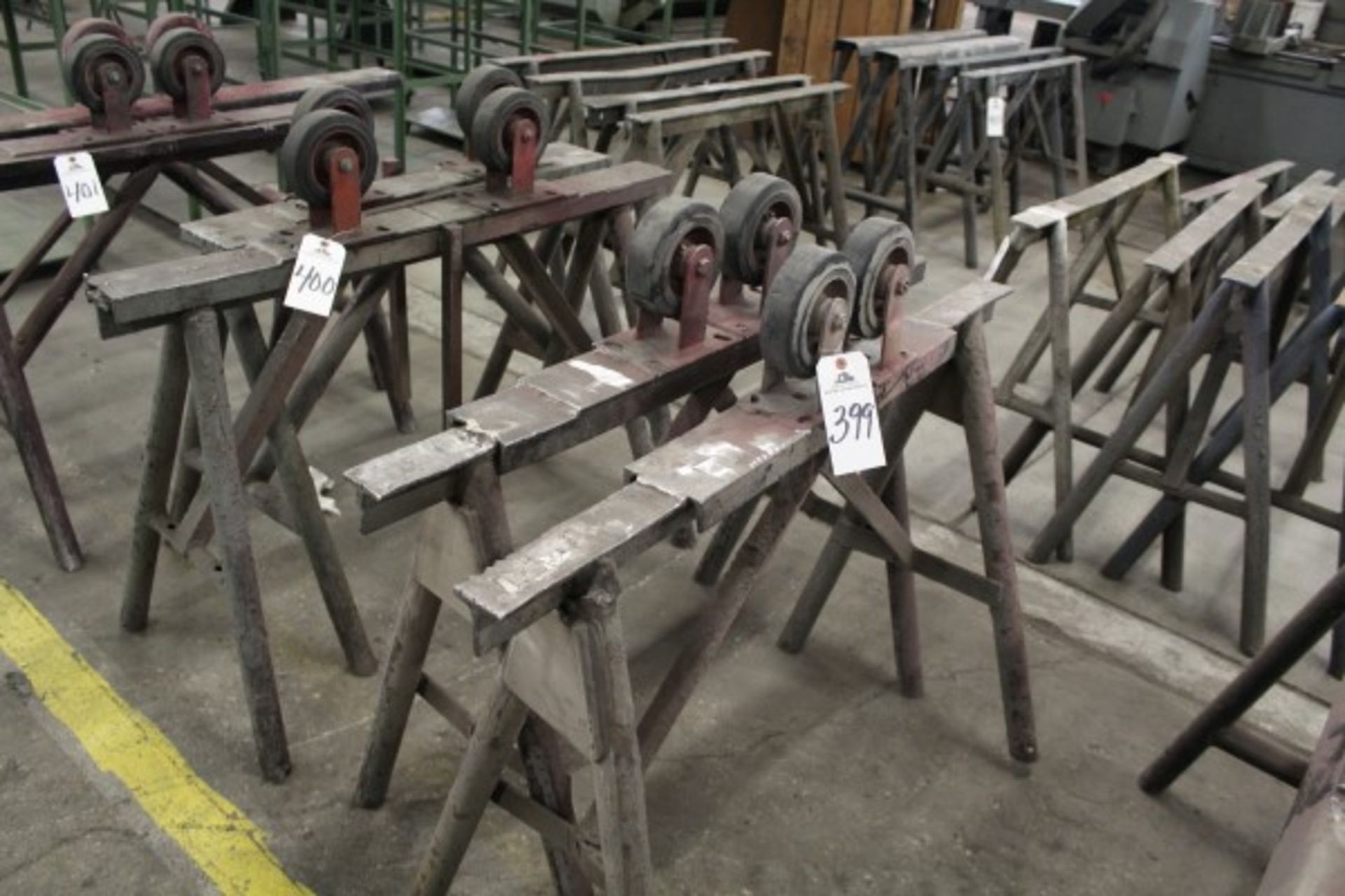 Lot of (2) Sawhorses, W/ Rollers