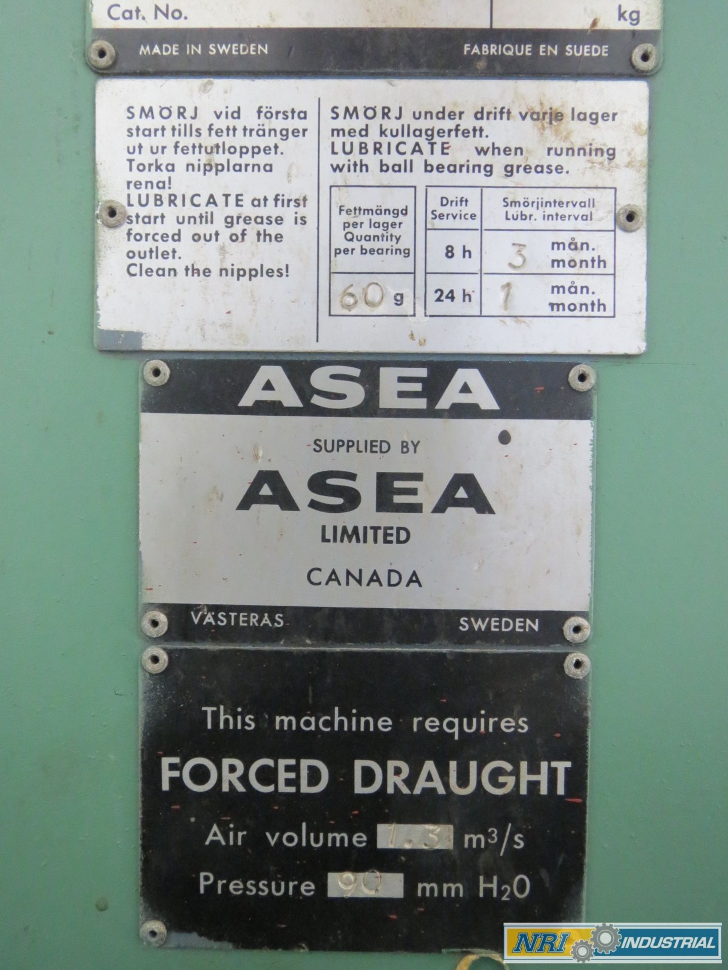 ASEA LAB 355 LA FORCED DRAUGHT 236KW 600V-DC 968RPM DC ELECTRIC MOTOR - Image 4 of 4