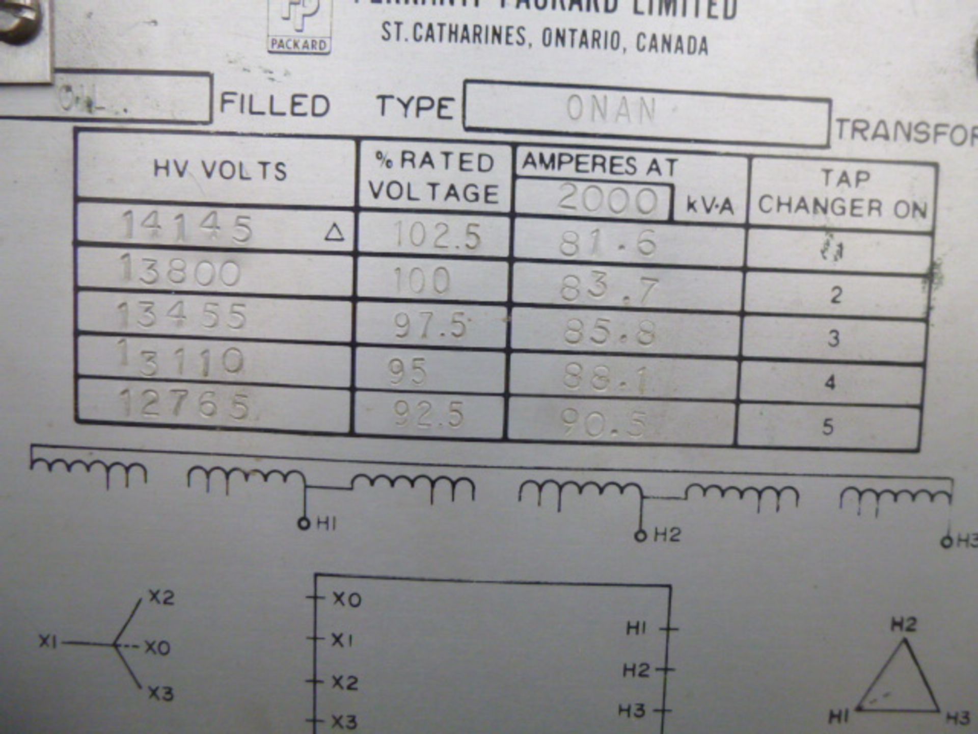 FERRANTI-PACKARD LIMITED TRANSFORMER TYPE ONAN - Image 2 of 3