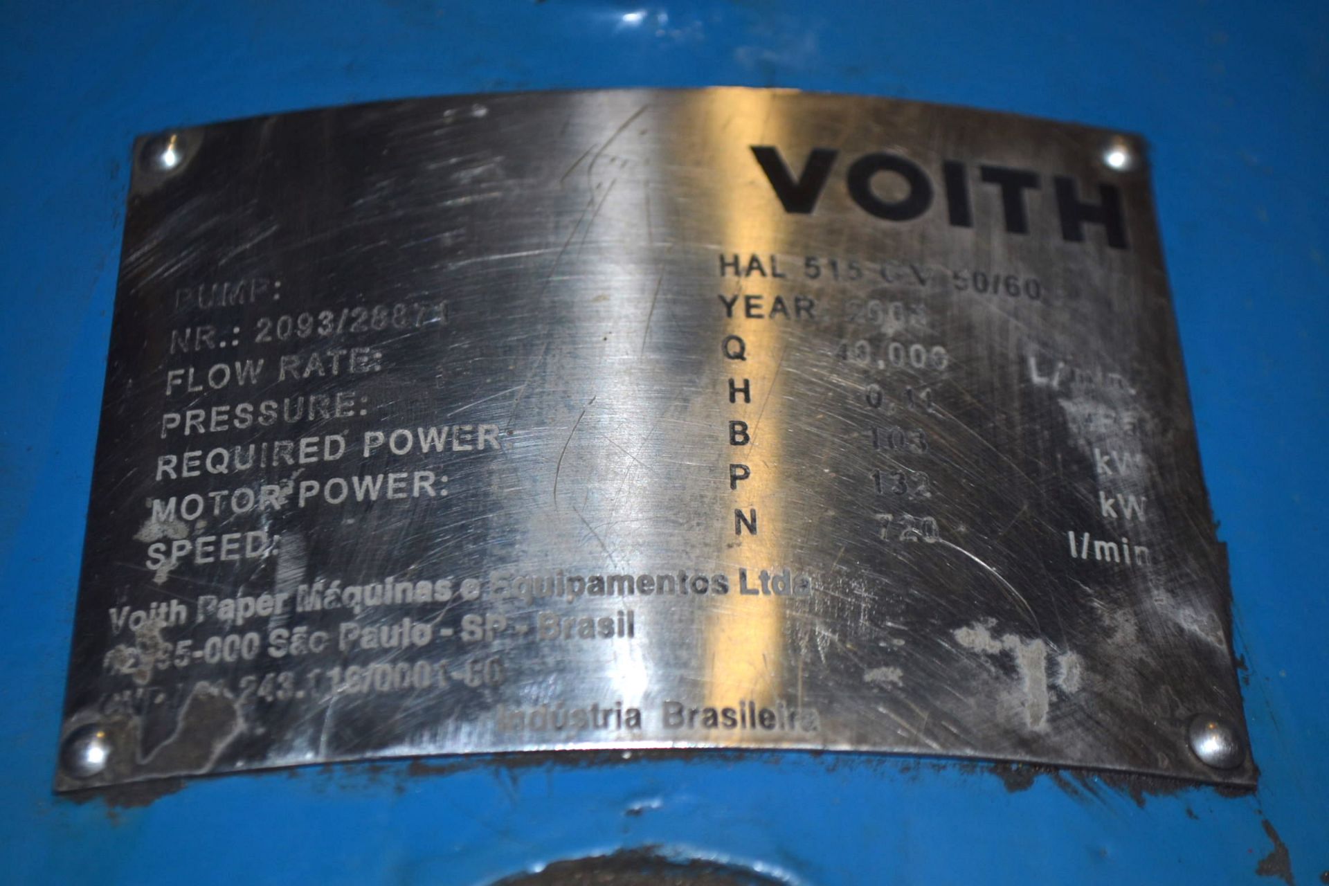 VOITH HAL 515 GV 50/60 CENTRIFUGAL PUMP 24X20-21 40000LPM IRON CASING STAINLESS IMPELLER - Image 5 of 6