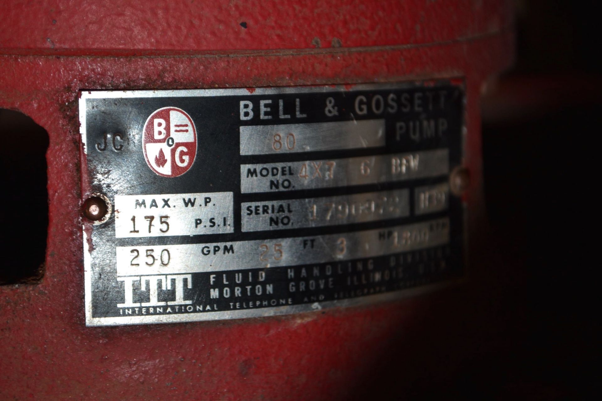 LOT OF 5 BELL GOSSETT MODEL 80 CIRCULATING PUMPS 230/460V-AC - 2X 5"X7", 1X 3"X7", 2X 4"X7" - Image 8 of 9