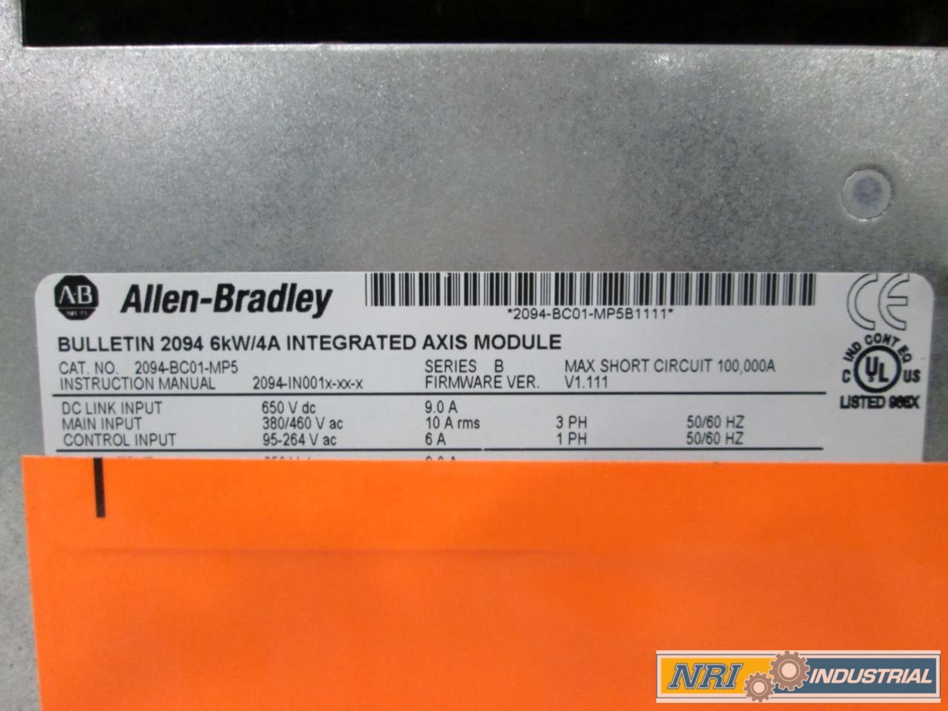 ALLEN BRADLEY 2094-BC01-MP5 KINETIX6000 10A AMP 4A AMP 6KW 60HZ - Image 3 of 3