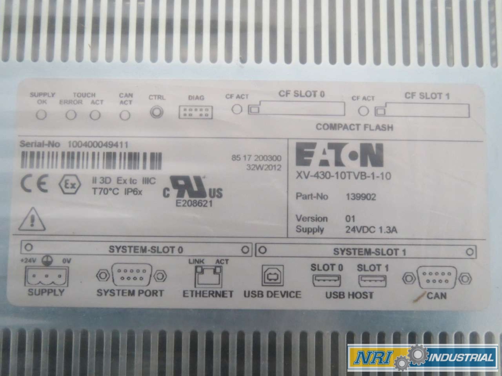 EATON XVS-430-10TVB-1-10 MICRO PANEL SCREEN 24V-DC OPERATOR INTERFACE PANEL - Image 3 of 3