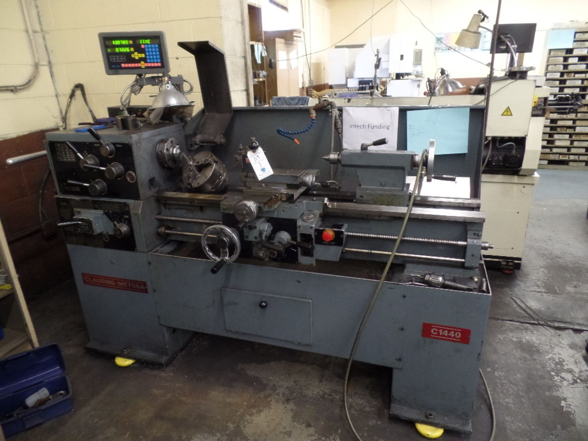 Clausing Metosa #C1440 Engine Lathe w/ DRO II-2ML Digital 2-Axis Readout, 14" Swing, 40" Bed, 3-