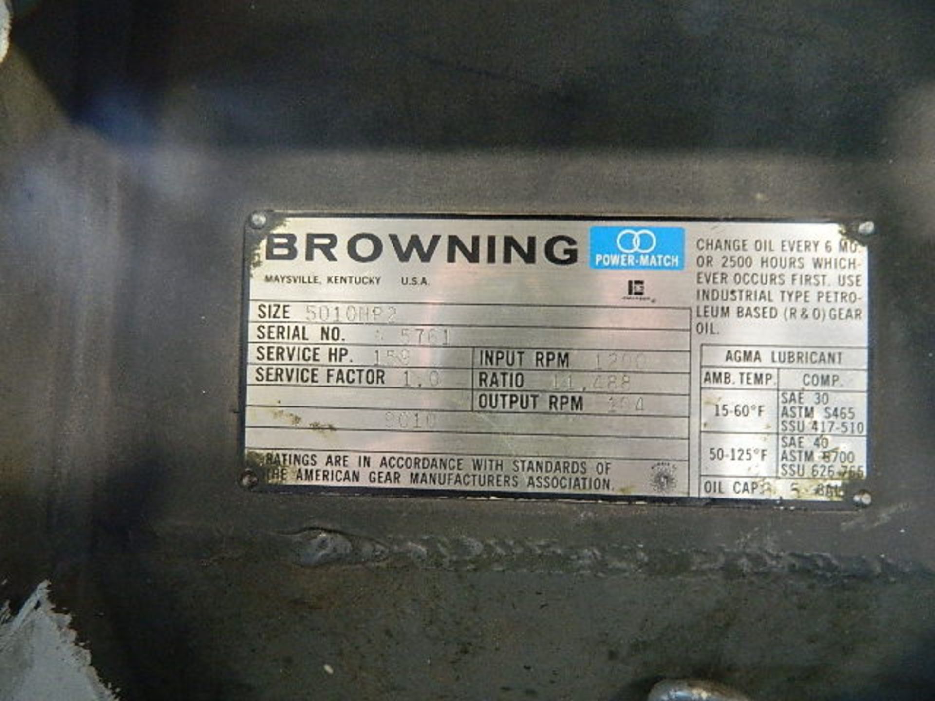 MAILLEFER BM80 24D Extruder, Screw, GENCA Fixed Center Crosshead, Motor SPSX #13758; Browning - Image 2 of 6