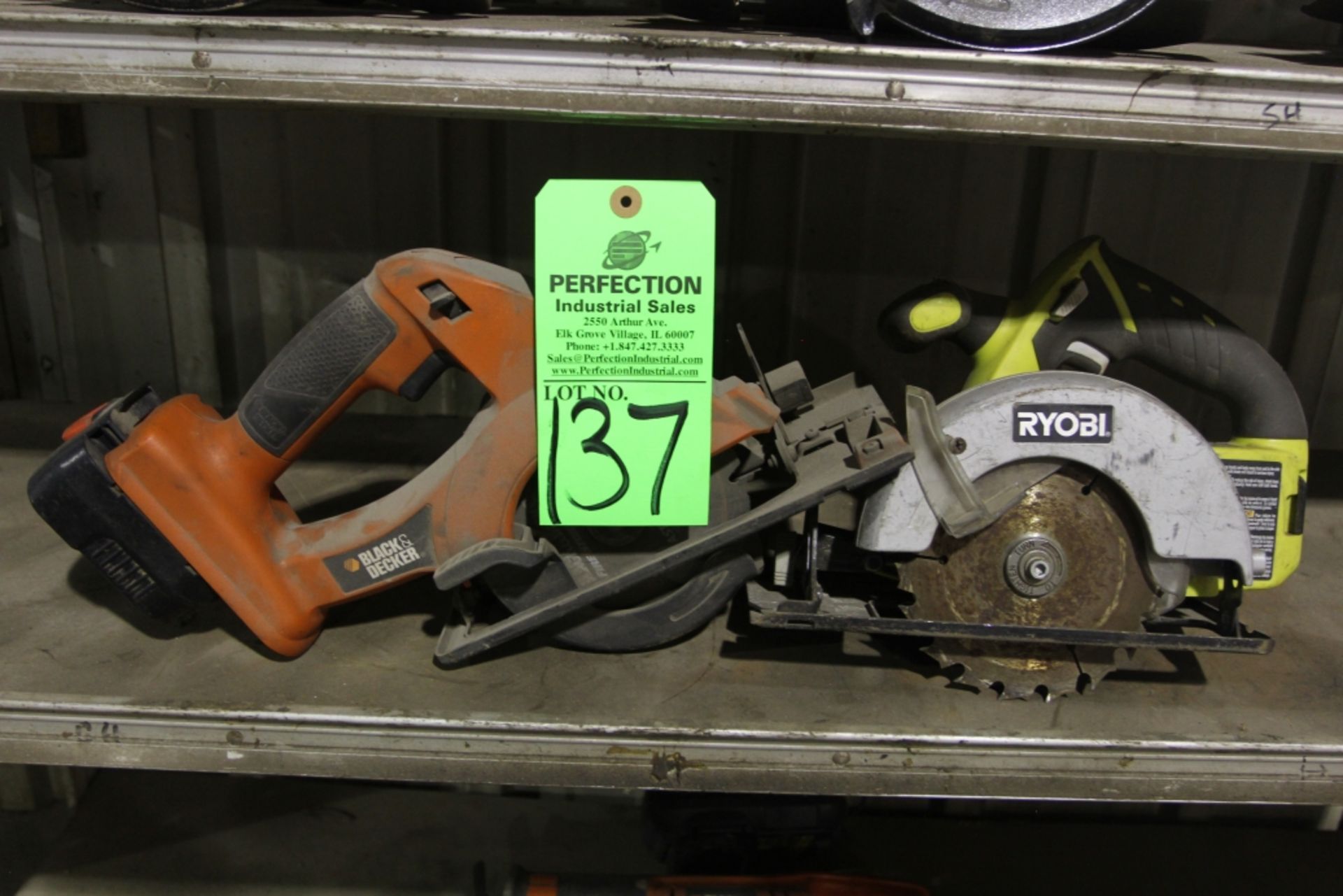 Black & Decker Circular Saw w/ Battery and Ryobi Circular Saw (No Battery)