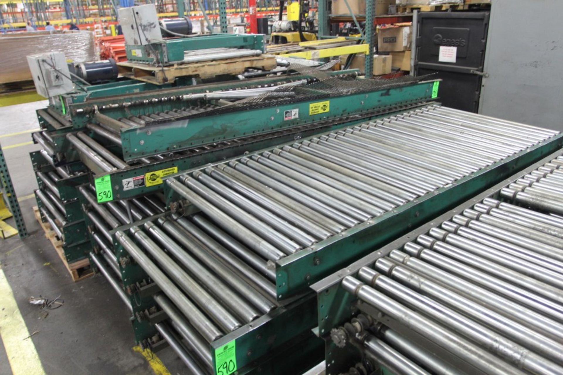 Assembly Line Conveyor System, Comprising 38" Ball Type Conveyor, 38" Roller Conveyor Sections, - Image 4 of 5