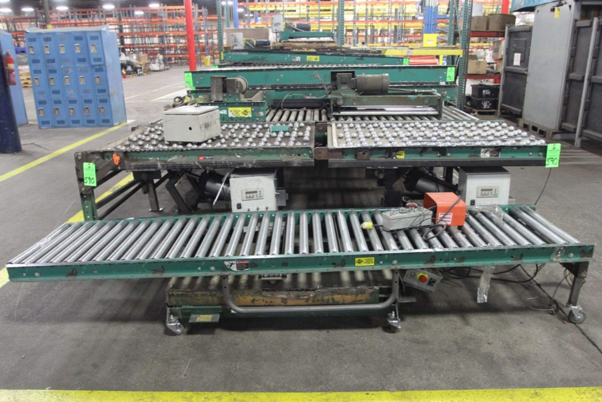 Assembly Line Conveyor System, Comprising 38" Ball Type Conveyor, 38" Roller Conveyor Sections, - Image 2 of 5
