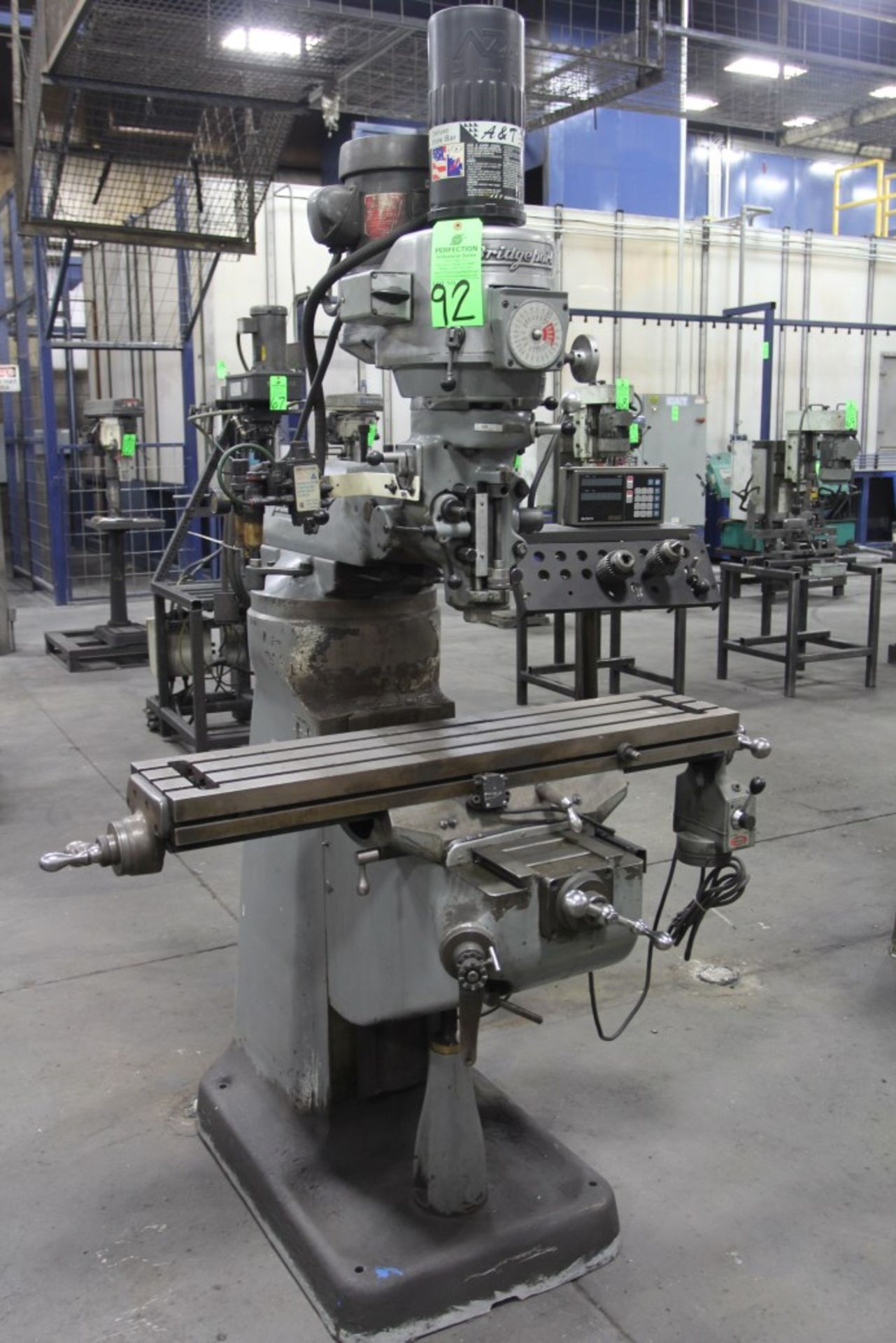 Bridgeport 1.5 HP Mill, S/N. 163319; 9" x 42" Servo Power Feed Table; Sony Millman DRO