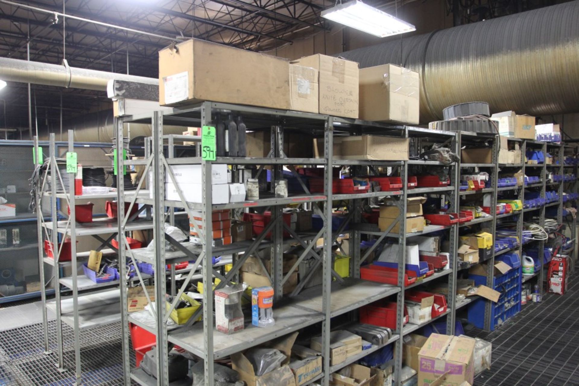 Maintenance Area Comprising (5) Rows of Shelving Units and Contents