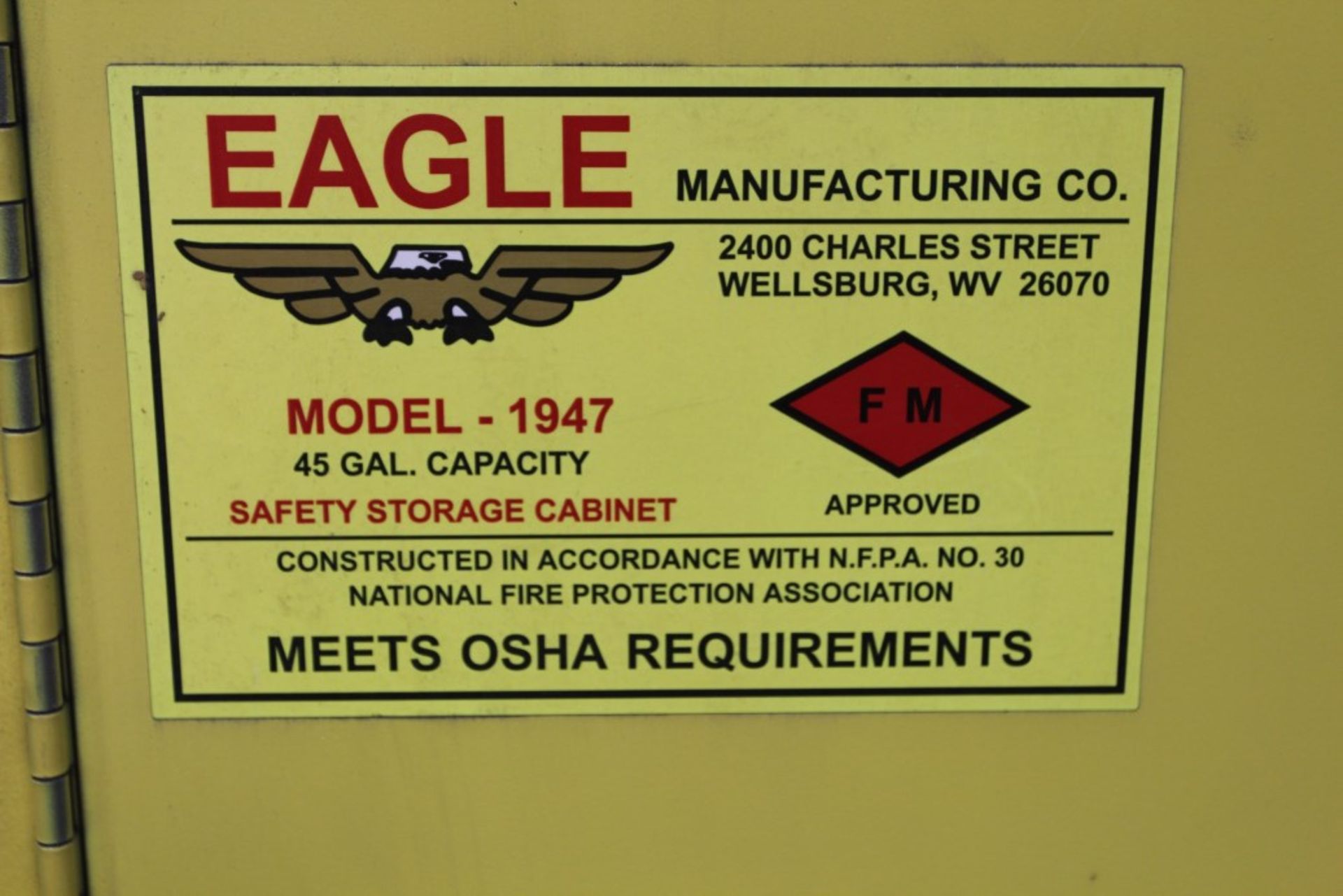 Eagle 1947 45 Gal Safety Storage Cabinet - Image 2 of 2