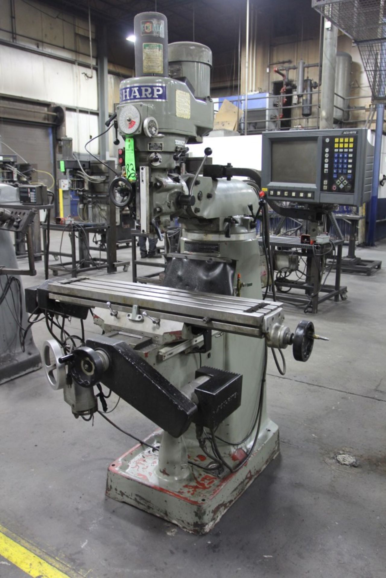 Sharp 3 HP CNC Mill, S/N. 20327571; Acu Rite MP2 Control; 9" x 42" Table; 60-4500 RPM - Image 2 of 5