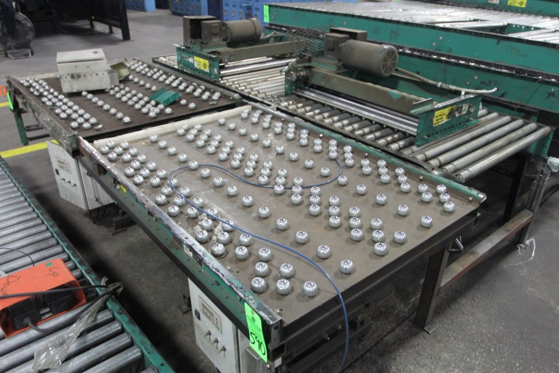 Assembly Line Conveyor System, Comprising 38" Ball Type Conveyor, 38" Roller Conveyor Sections, - Image 5 of 5