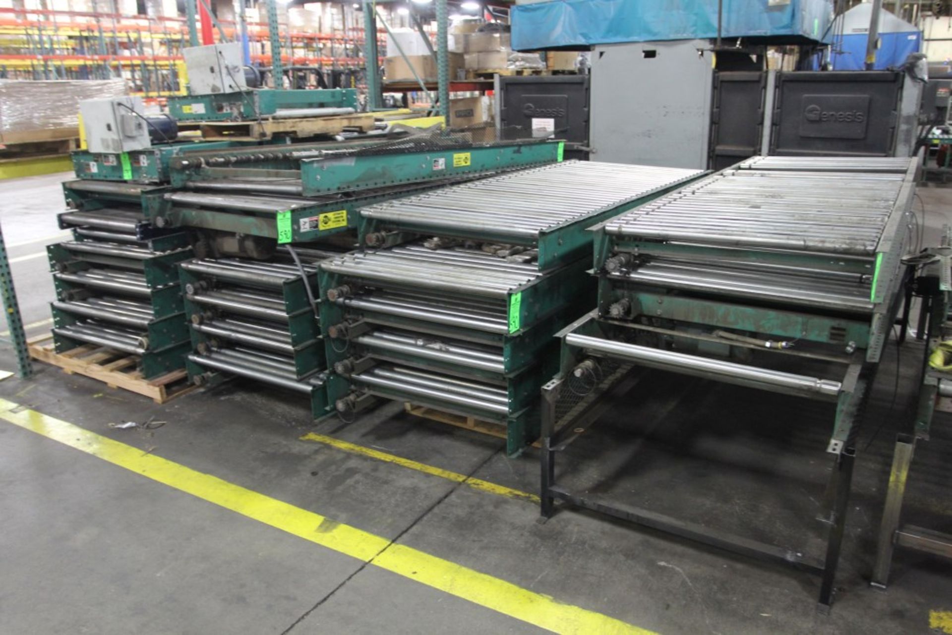 Assembly Line Conveyor System, Comprising 38" Ball Type Conveyor, 38" Roller Conveyor Sections, - Image 3 of 5