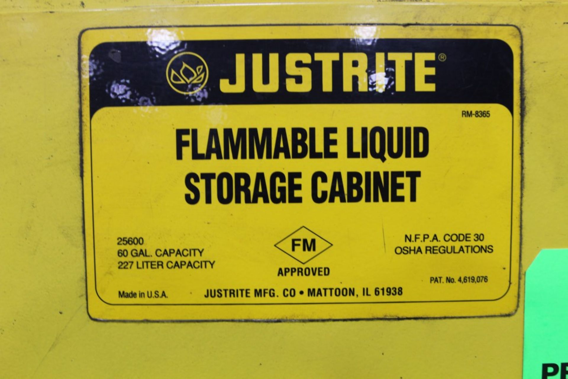 Justrite 25600 60 Gal Capacity Flammable Liquid Storage Cabinet - Image 2 of 2