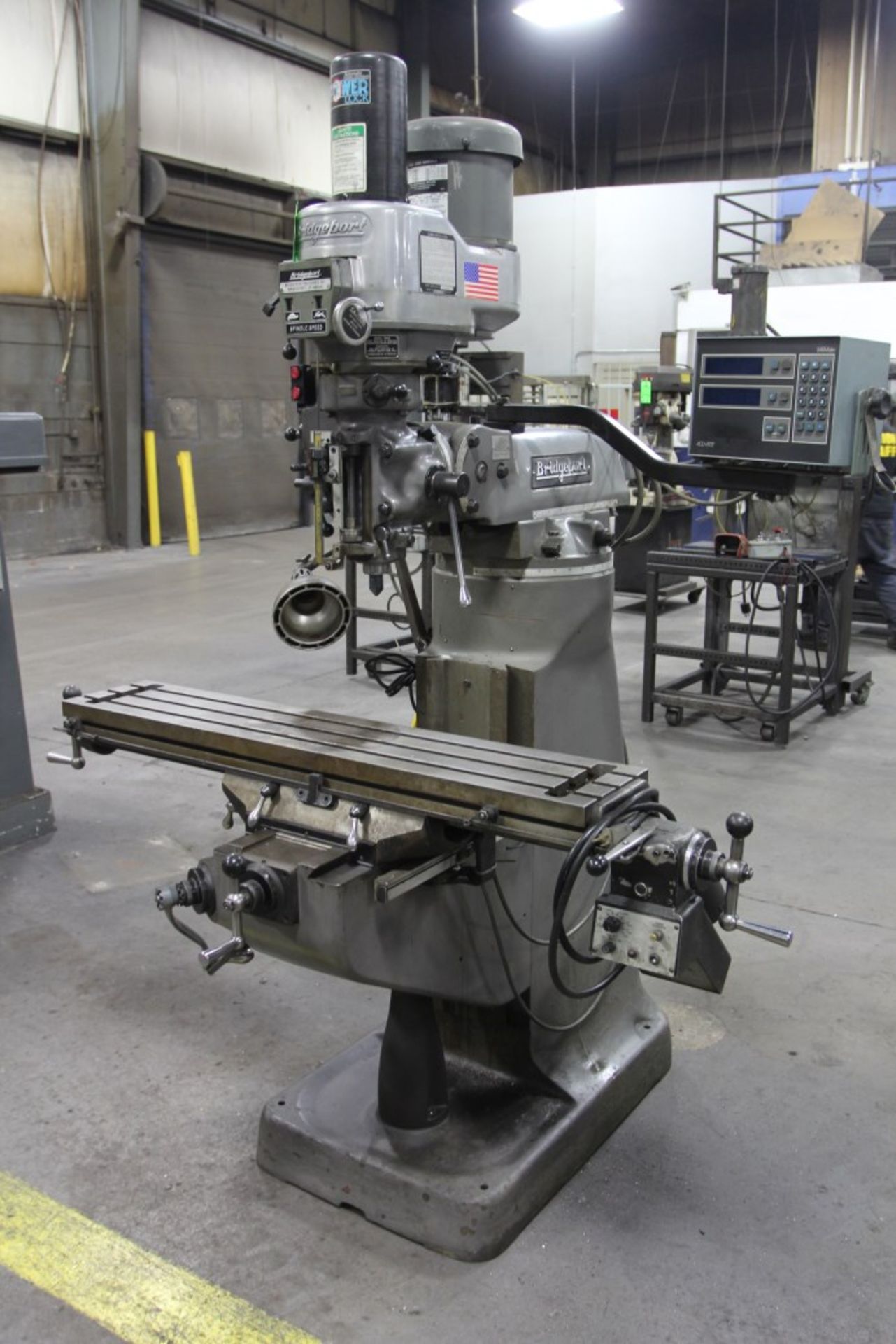 Bridgeport 2 HP Mill, S/N. 273345; 9" x 48" Power Feed Table; Acu-Rite Millmate DRO; Kurt Power - Image 2 of 5