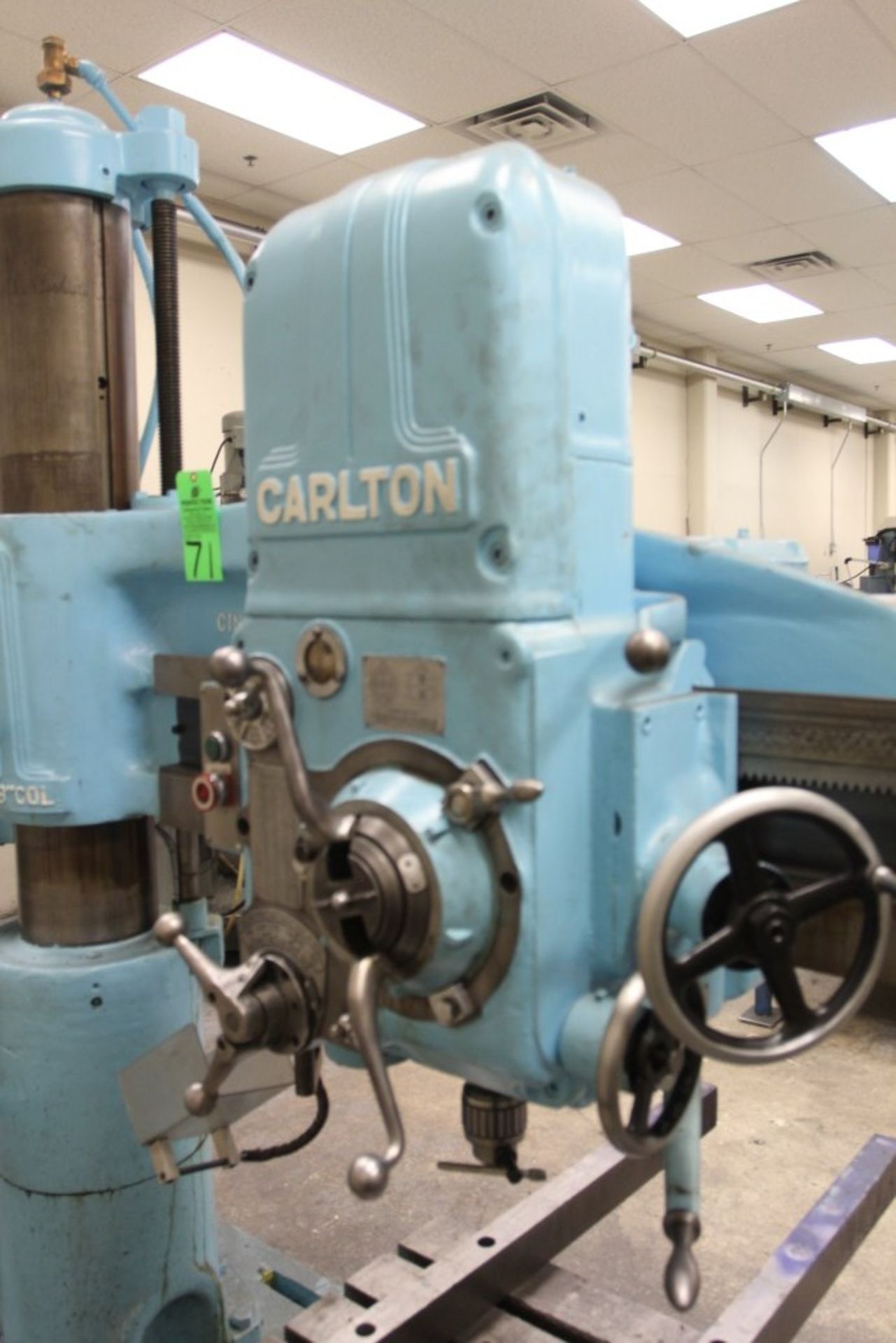 Carlton 4â‚¬â„¢x 9 Radial Arm Drill, S/N. 1A3361; w/ 18" x 26" x 16" H Box Table; 60-1500 RPM; ( - Image 2 of 5