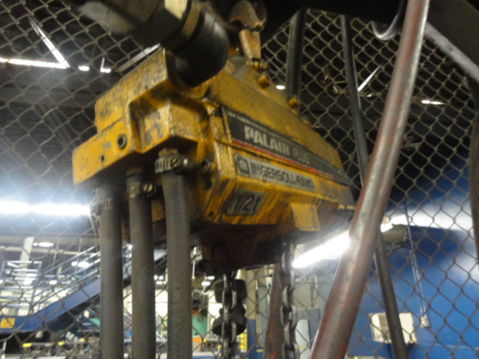 Approx. 10' Across 8' tall 1200-Lb Cap. Castered Gantry, Palair 1/2-Ton Cap. Pneumatic Chain - Image 2 of 2