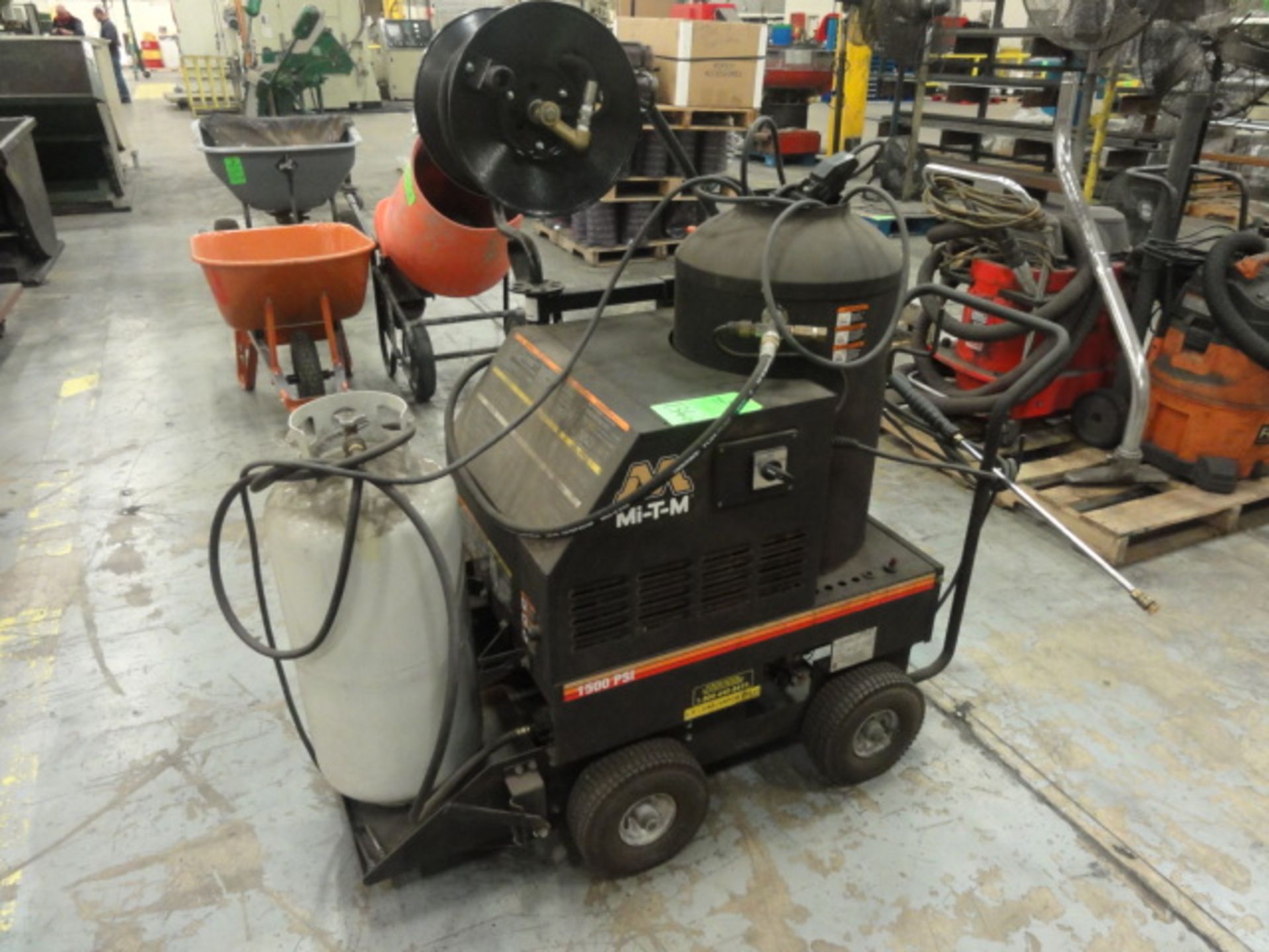 Mi-T-M 1500 PSI LP Gas Heated Pressure Washer Model GH-1502-LM10, S/N 15057983, w/ Retracting Nozzle