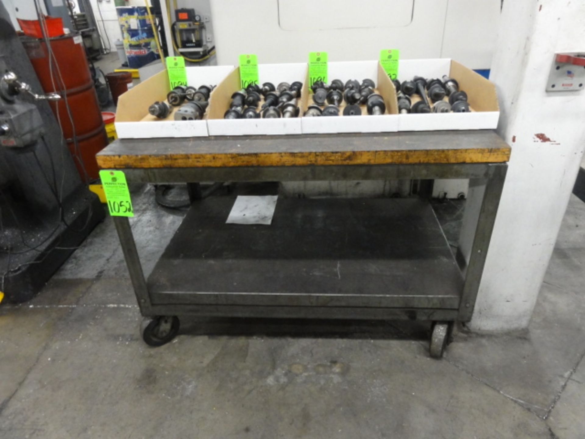 Lot of (5) Heavy Duty Steel Frame Wood Top Castered 30" x 48" Carts, Located in Plastics - Image 3 of 3