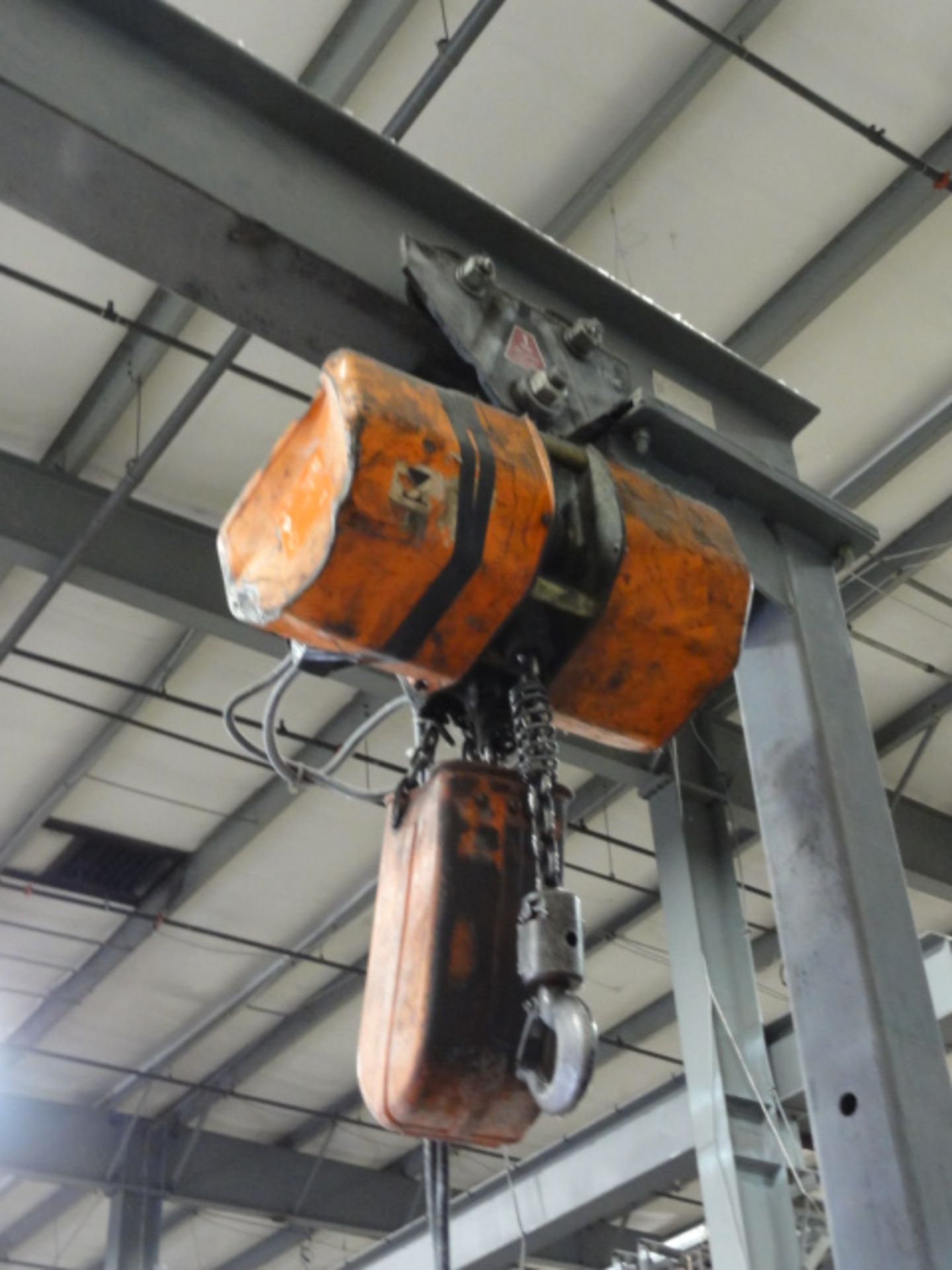 Portable Gantry Crane, w/ Adjustable Height, Approx. 136" W, 3-Ton Cap., Jet 1-Ton Electric Chain - Image 2 of 3