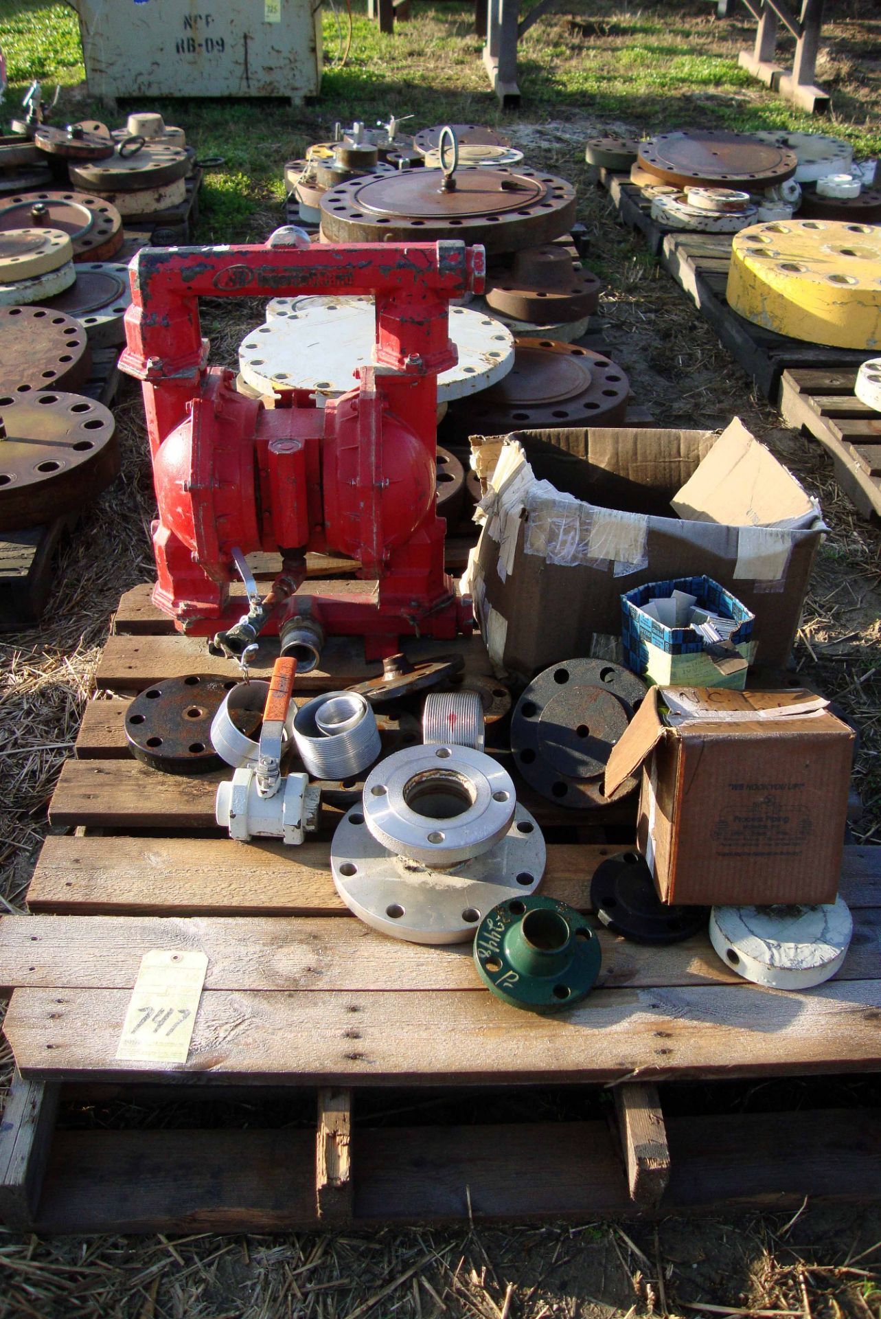 LOT OF HYDROTEST BLIND FLANGES, assorted bolt patterns & fittings