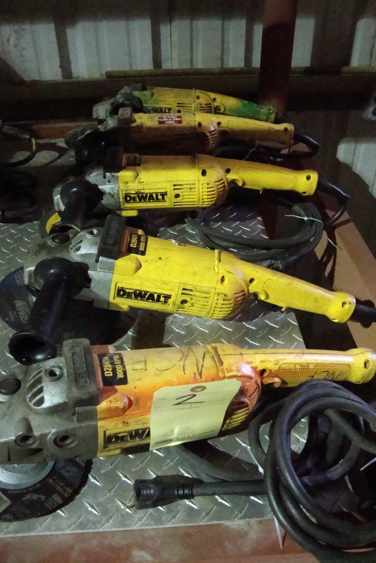 LOT OF ELECTRIC RIGHT ANGLE GRINDERS (5), DEWALT 8", H.D.