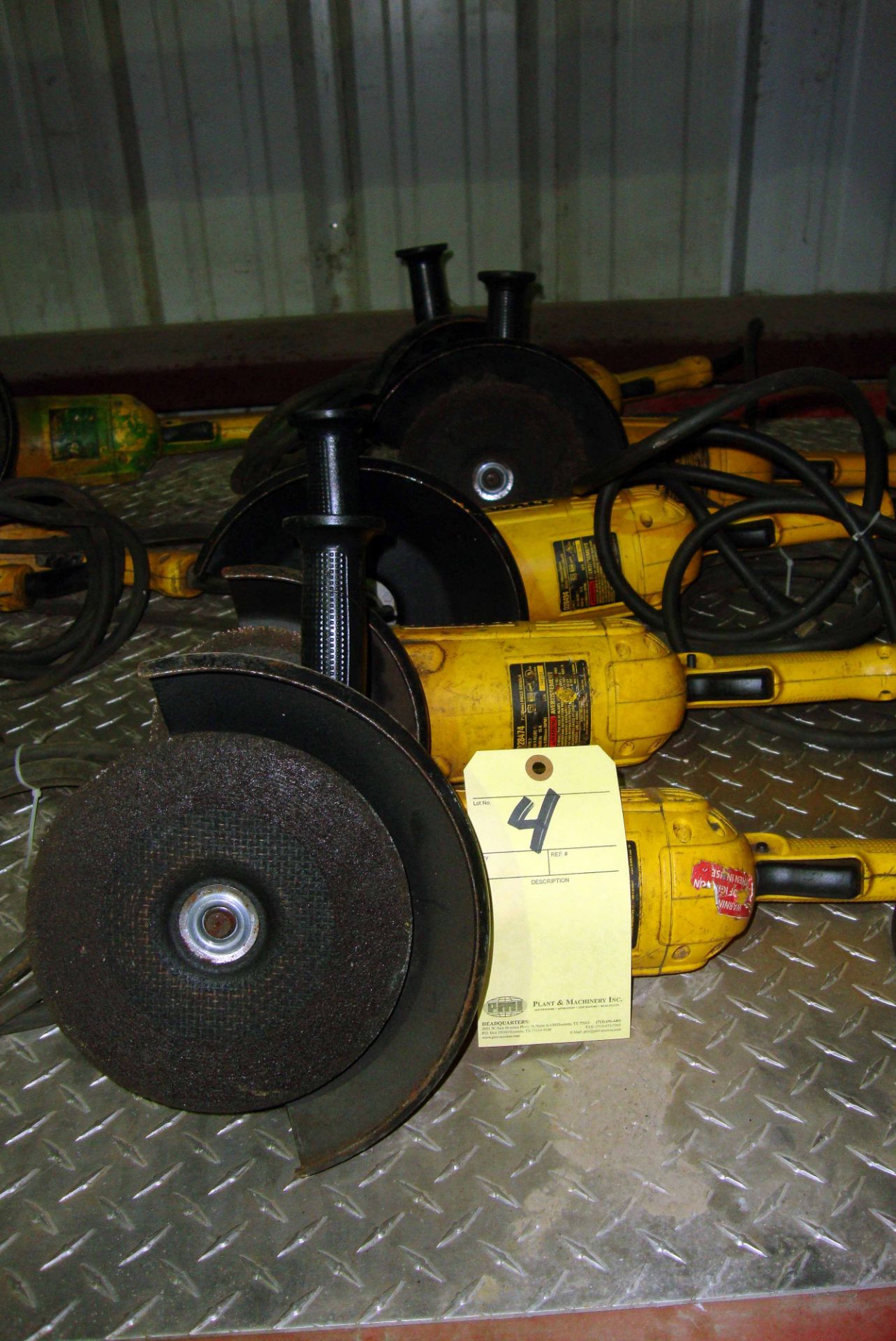 LOT OF ELECTRIC RIGHT ANGLE GRINDERS (5), DEWALT 8", H.D.