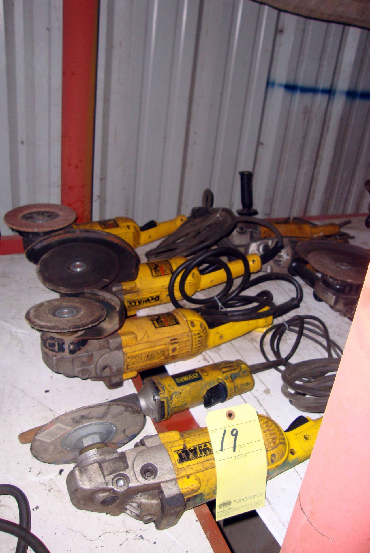 LOT OF ELECTRIC RIGHT ANGLE GRINDERS (5), DEWALT 8", H.D.