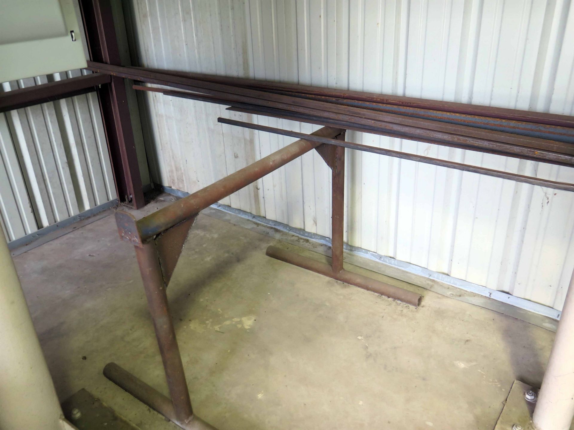 LOT OF METAL TUBING, ANGLE IRON, ETC.  (on two fabricated stands) - Image 2 of 2