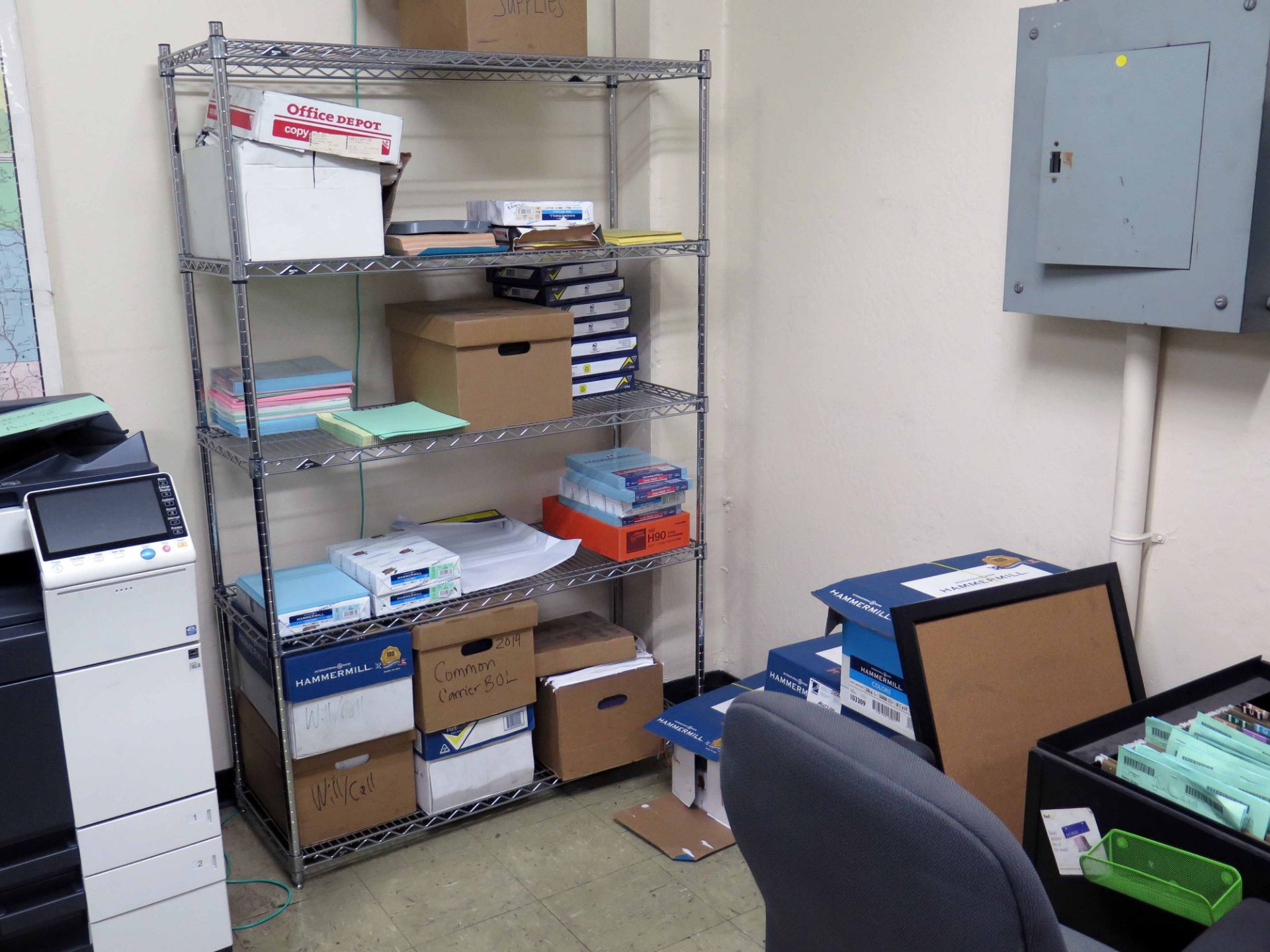 DISPATCH OFFICE, w/printers, filing cabinets, office furniture, metro rack - Image 2 of 16