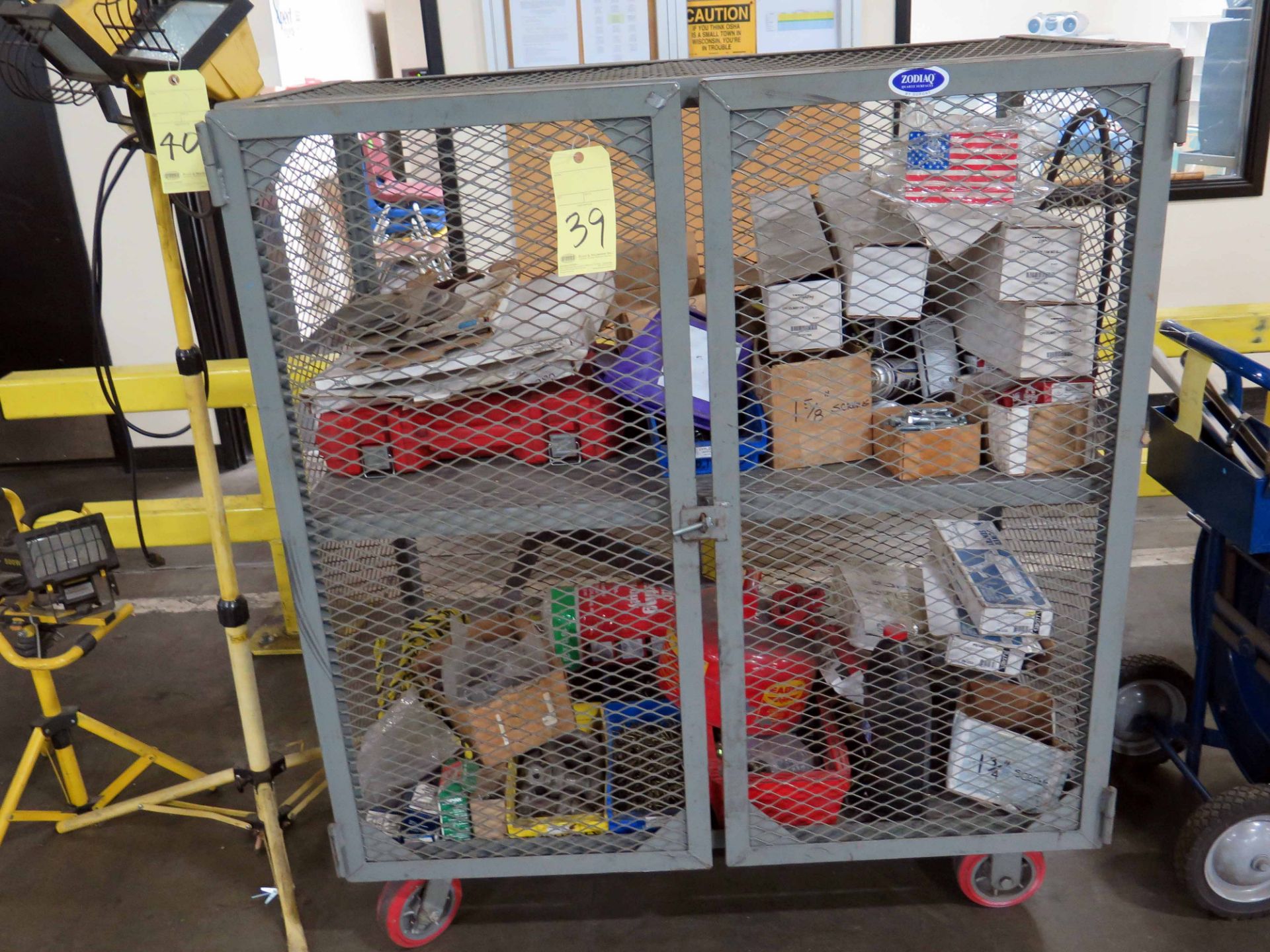 BANDING CART, w/screws, nuts, bolts, gas tank, etc.