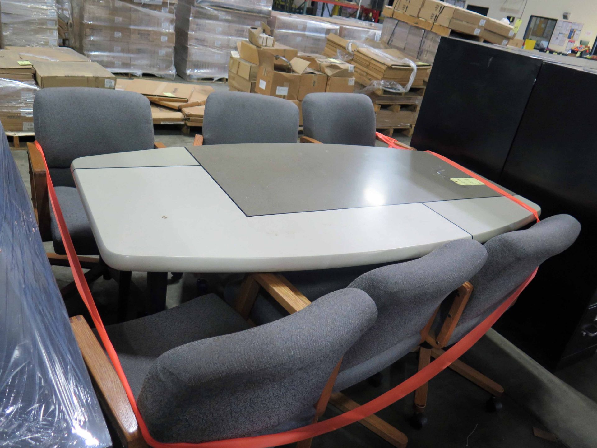 LOT CONSISTING OF CONFERENCE TABLE & (6) CHAIRS