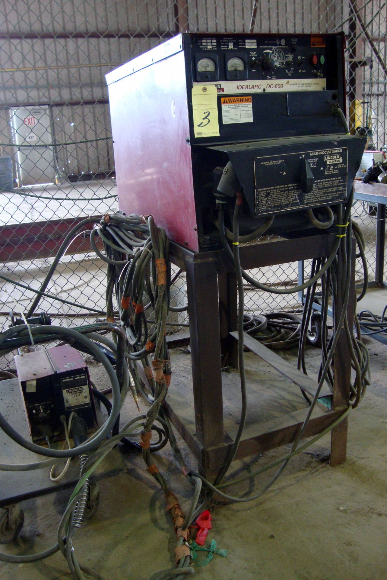 MIG WELDER, LINCOLN MDL. DC600, 600 amps @ 44 v., 100% duty cycle, Lincoln Mdl. LN7 wire feeder,