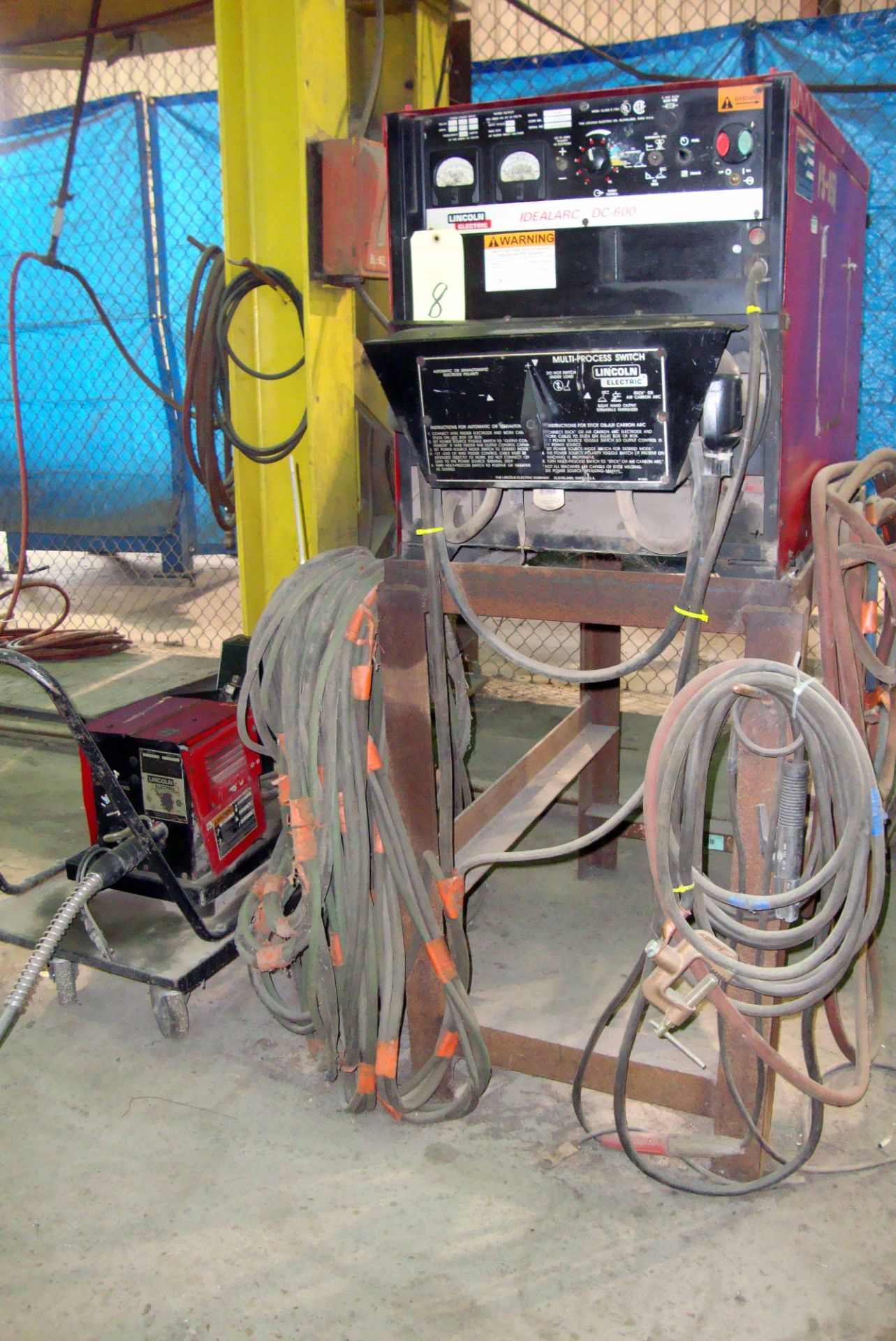 MIG WELDER, LINCOLN MDL. DC600, 600 amps @ 44 v., 100% duty cycle, Lincoln Mdl. LN7 wire feeder,