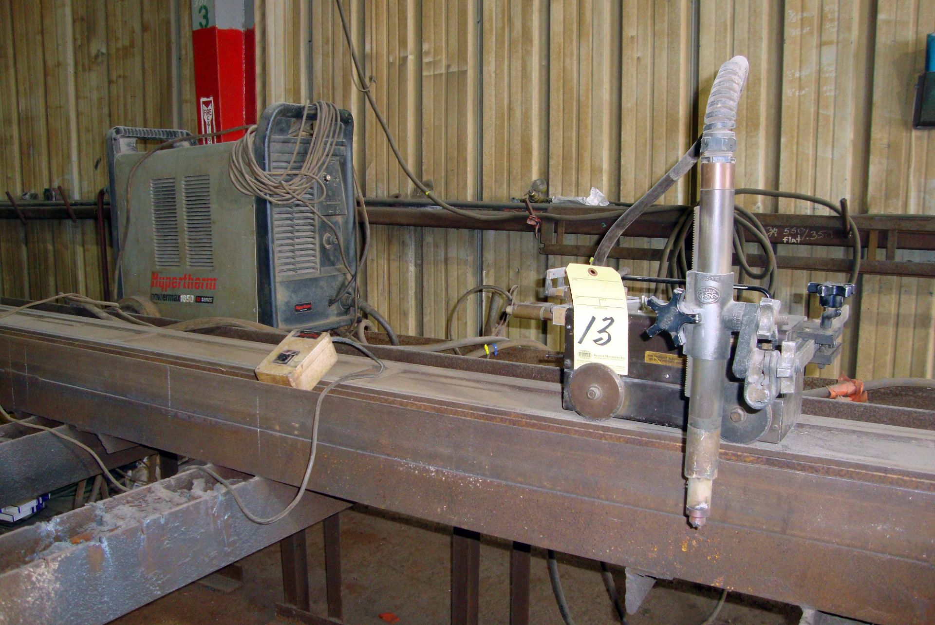 PLASMA CUTTER, HYPERTHERM POWERMAX MDL. 1650 G3 SERIES, Bug-O track burner, approx. 25' track, S/N