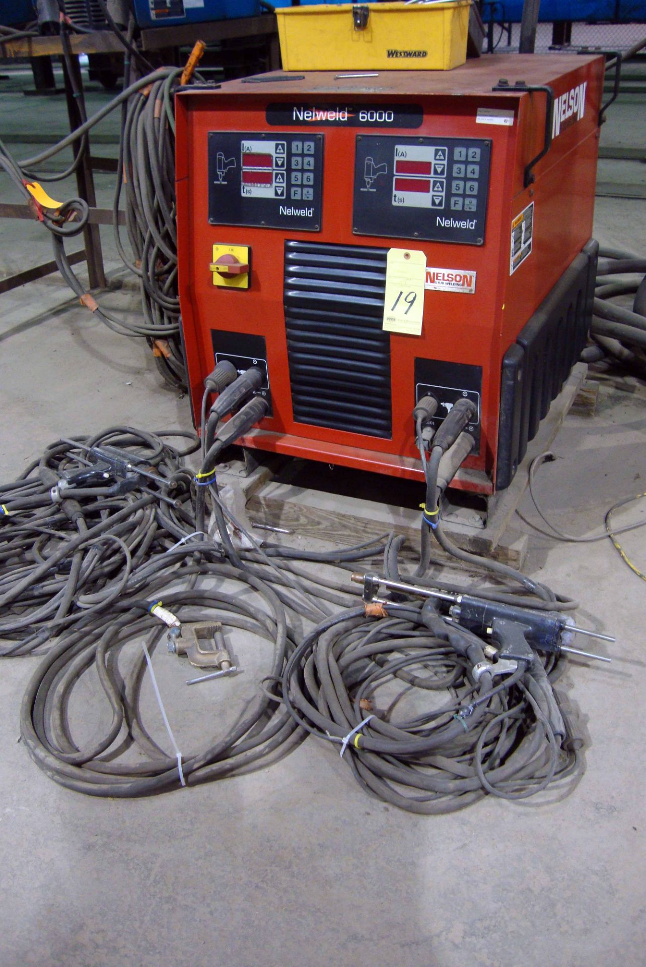 STUD WELDER, NELSON â€œNELWELDâ€ MDL. 6000, 790 amps @ 44 v., 100% duty cycle, stud welding gun & - Image 2 of 2