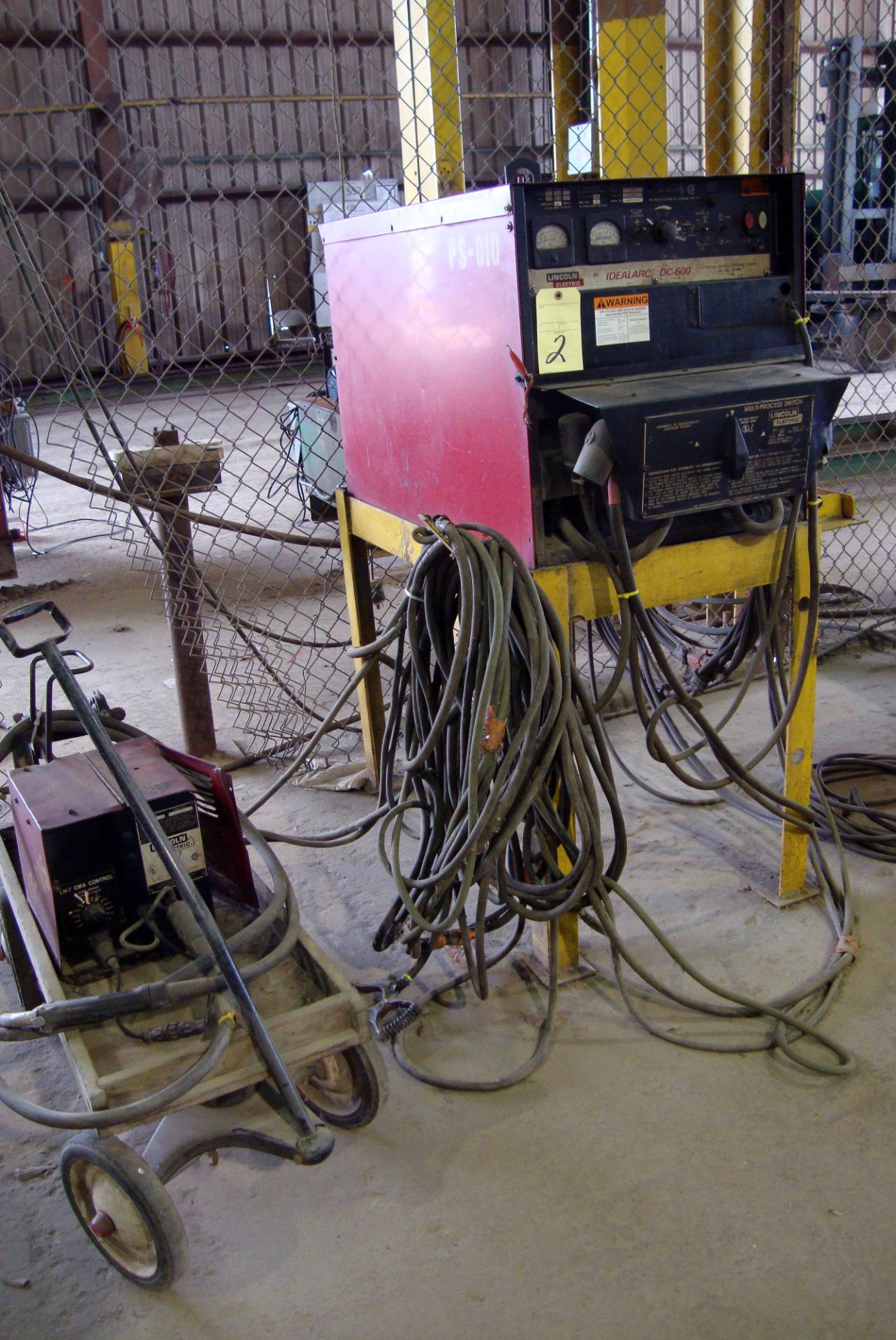 MIG WELDER, LINCOLN MDL. DC600, 600 amps @ 44 v., 100% duty cycle, Lincoln Mdl. LN7 wire feeder,