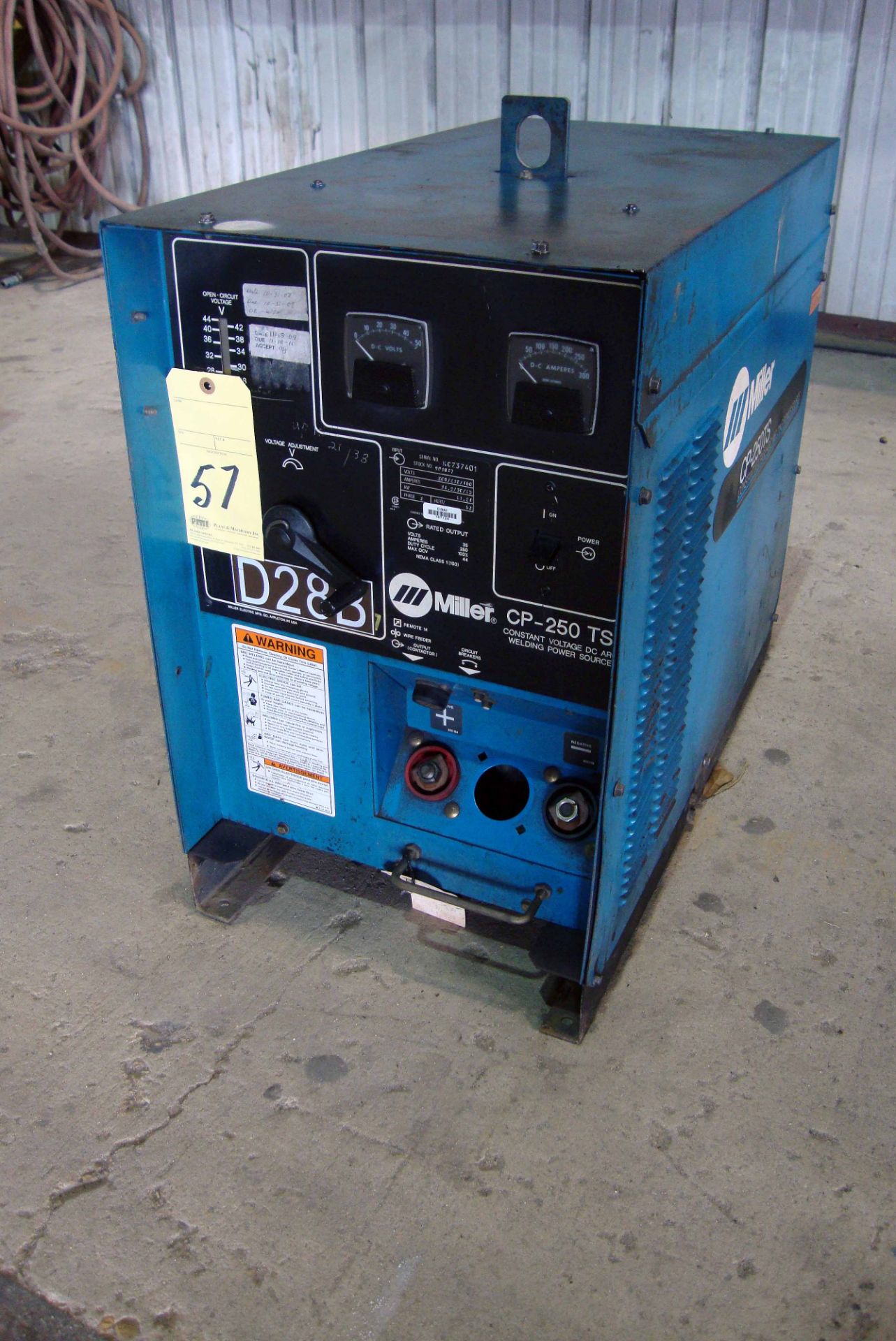 ARC WELDER, MILLER MDL. CP-250TS, 250 amp, 100% duty cycle, S/N KC237401