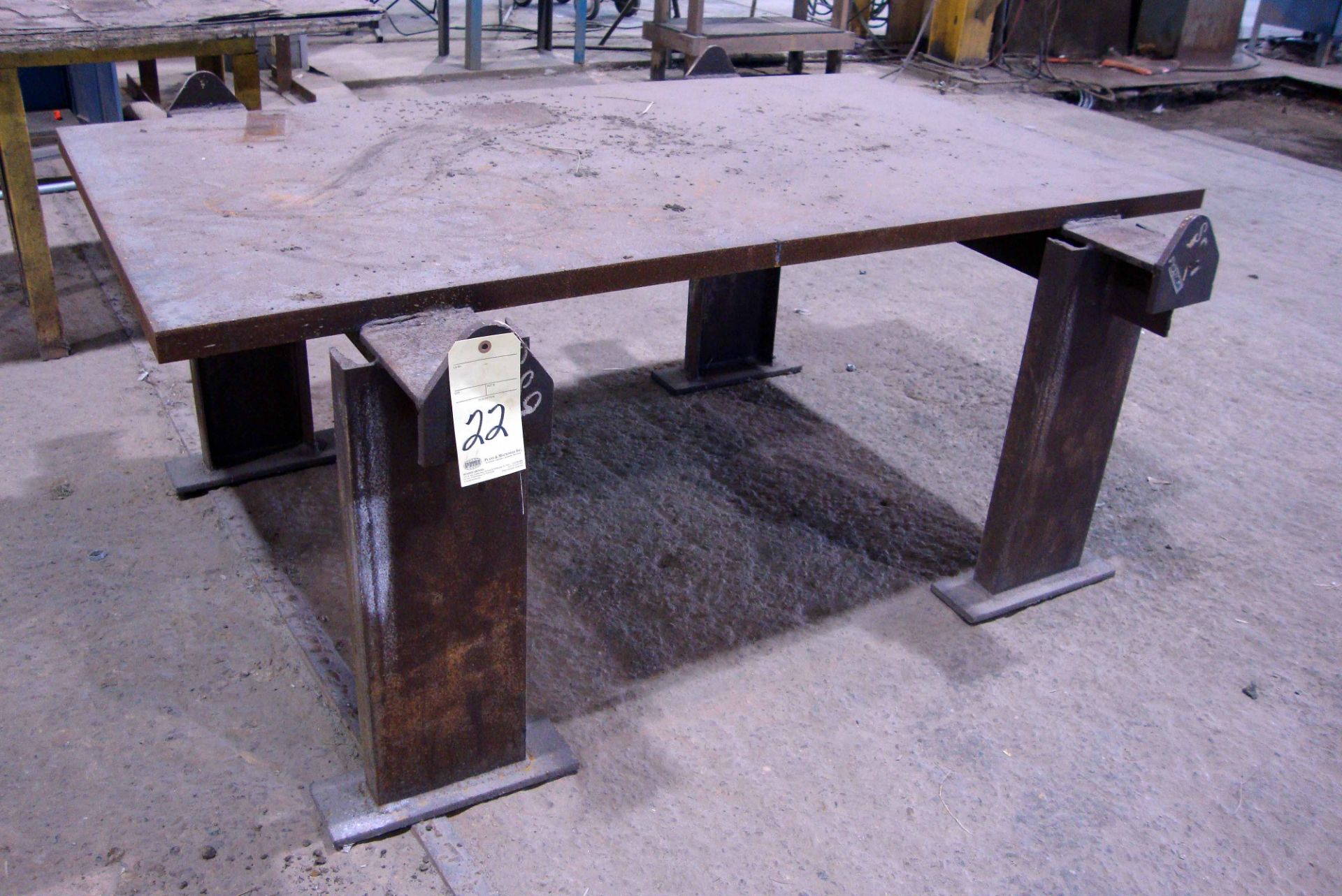 STEEL WELDING TABLE, 38-1/2" x 69-1/2" x 1-3/4" thk.