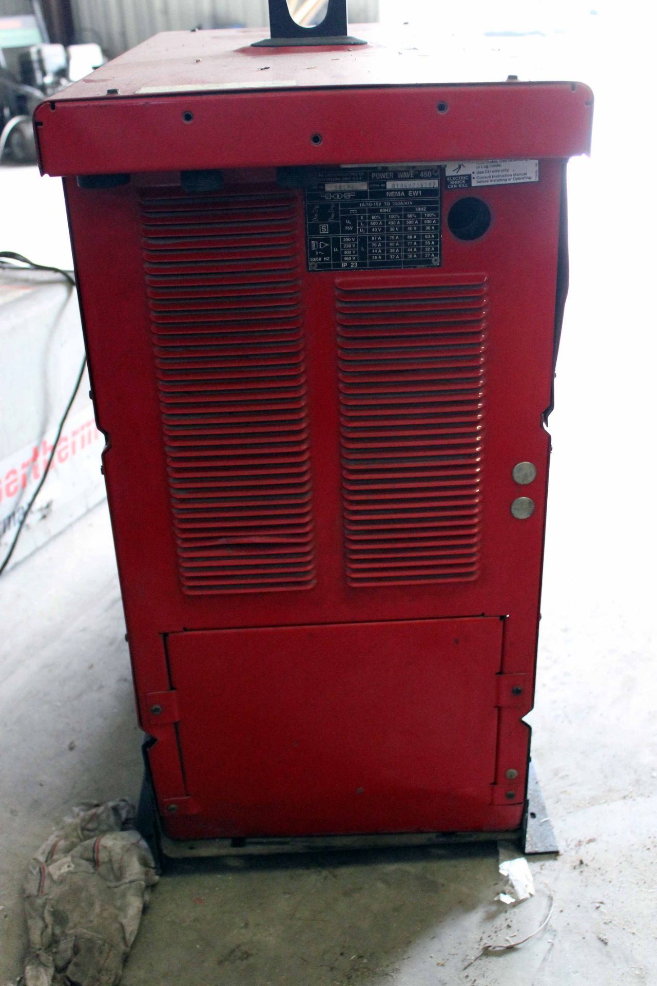 WELDING POWER SOURCE, LINCOLN POWERWAVE MDL. 450, 450 amp cap., S/N U1970910120 (Location E- - Image 4 of 4